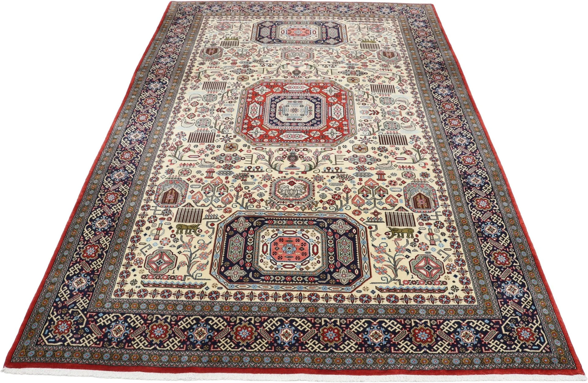 Qom Persian Rug 195 × 295 cm, Wool, hand-knotted