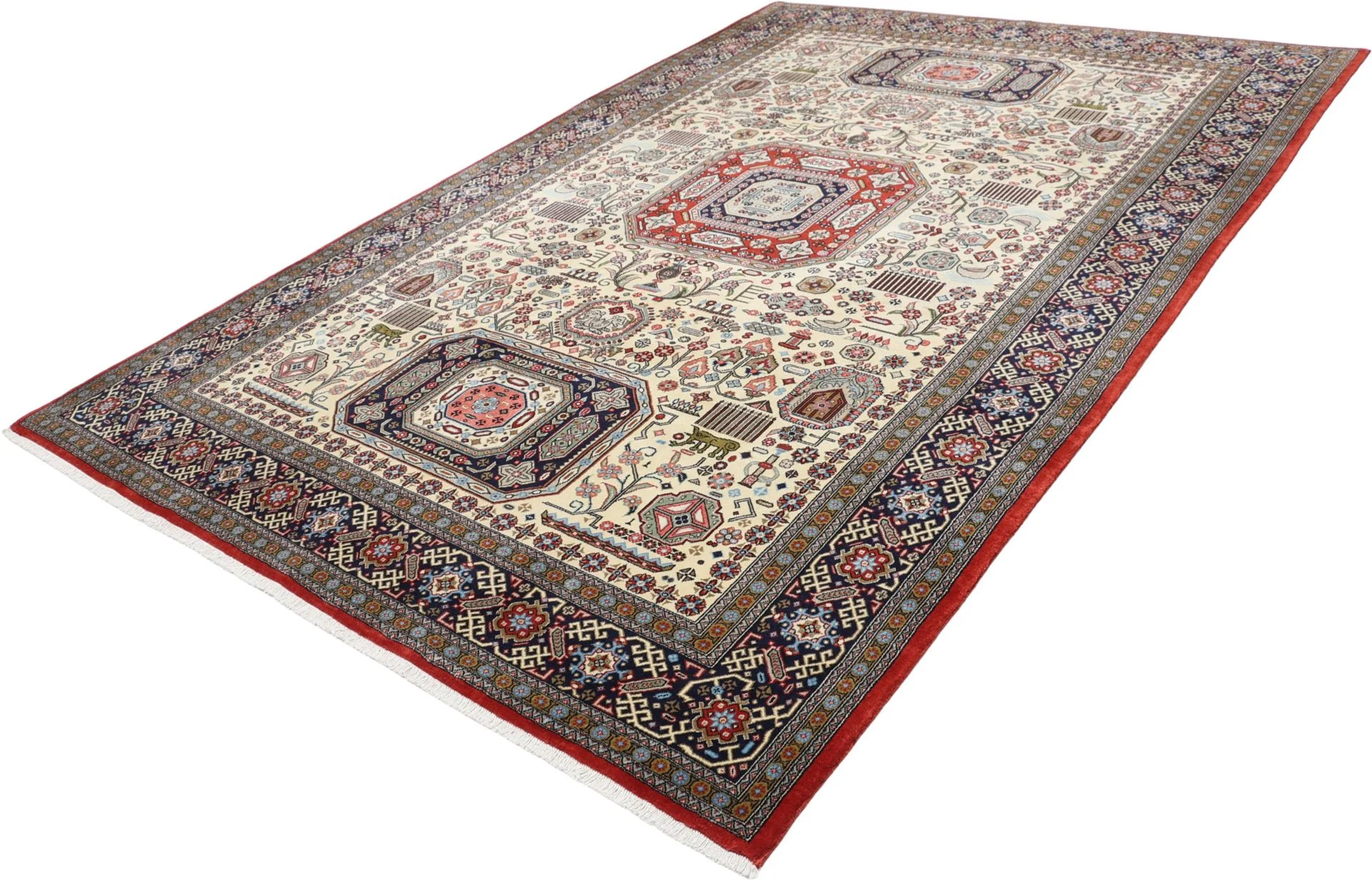 Qom Persian Rug 195 × 295 cm, Wool, hand-knotted