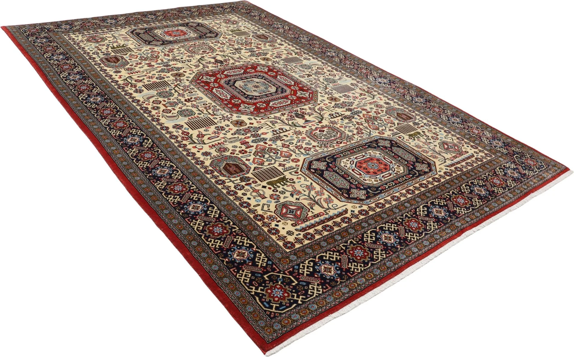 Qom Persian Rug 195 × 295 cm, Wool, hand-knotted
