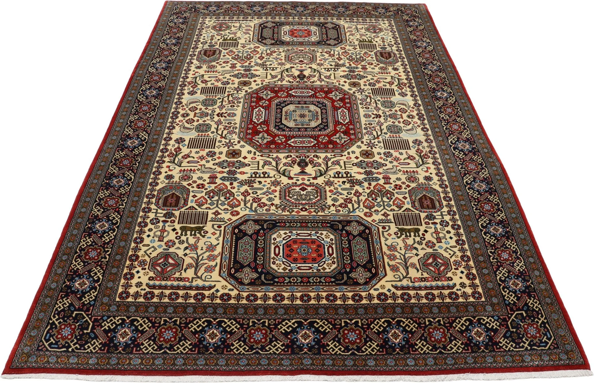 Qom Persian Rug 195 × 295 cm, Wool, hand-knotted