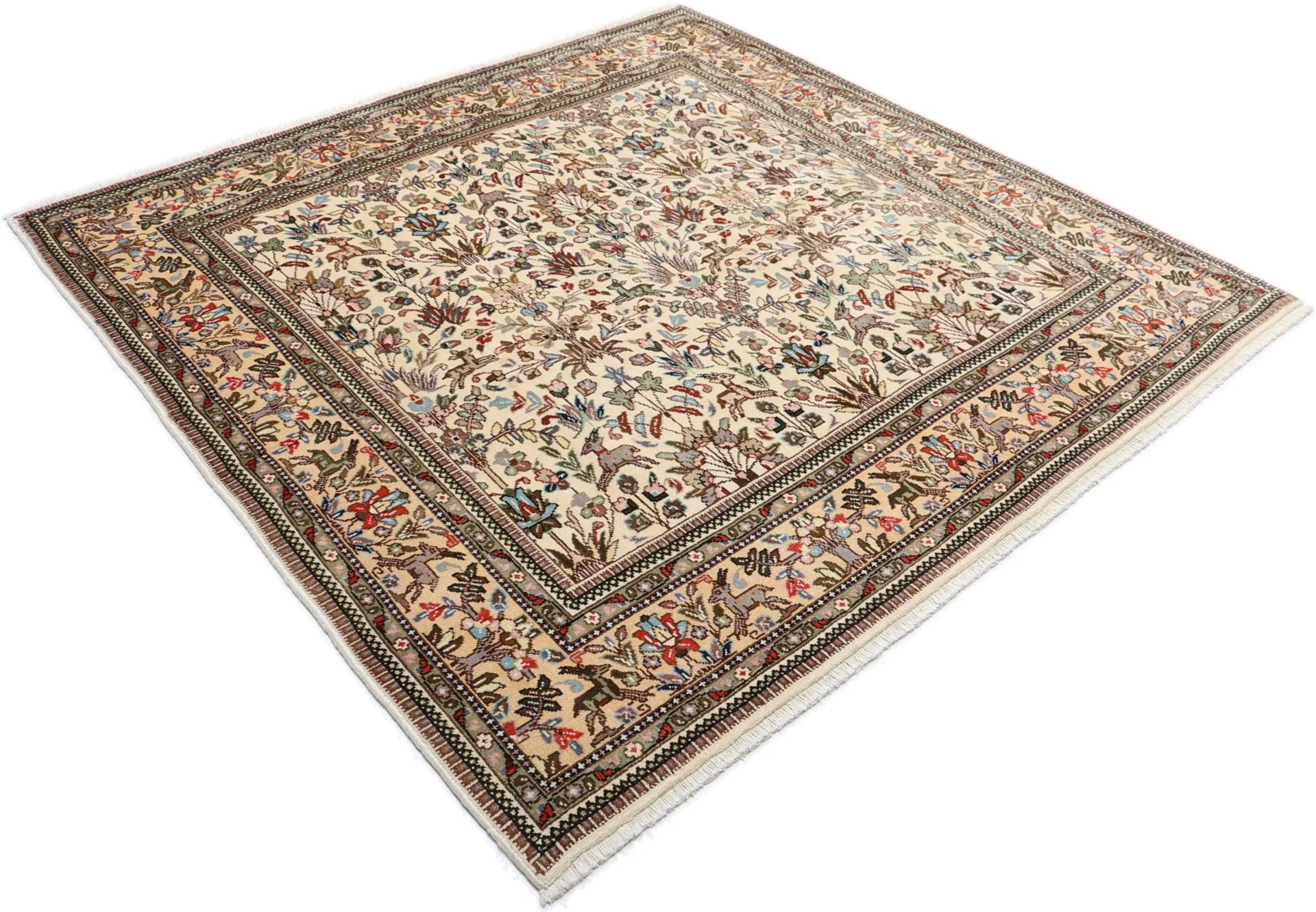 perserteppich-tabriz-205-x-205-cm-schurwolle-handgeknupft-3 Tabriz Persian Rug — hand-knotted, 205 × 205 cm, Wool