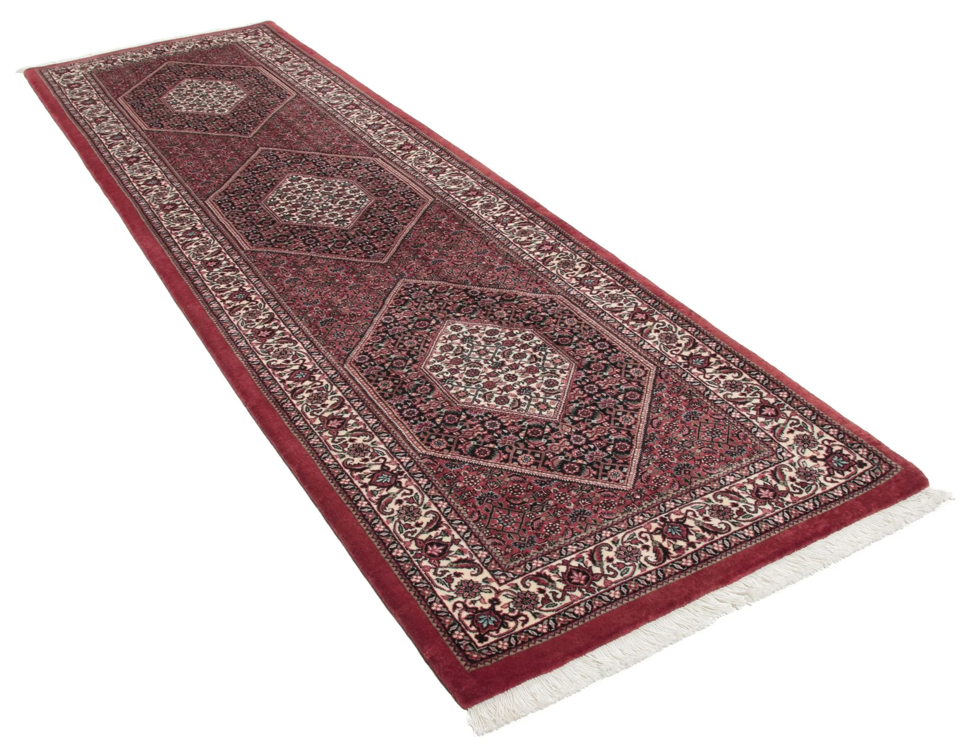 Hand-Knotted Wool & Silk Bijar Persian Rug, 85 × 285 cm