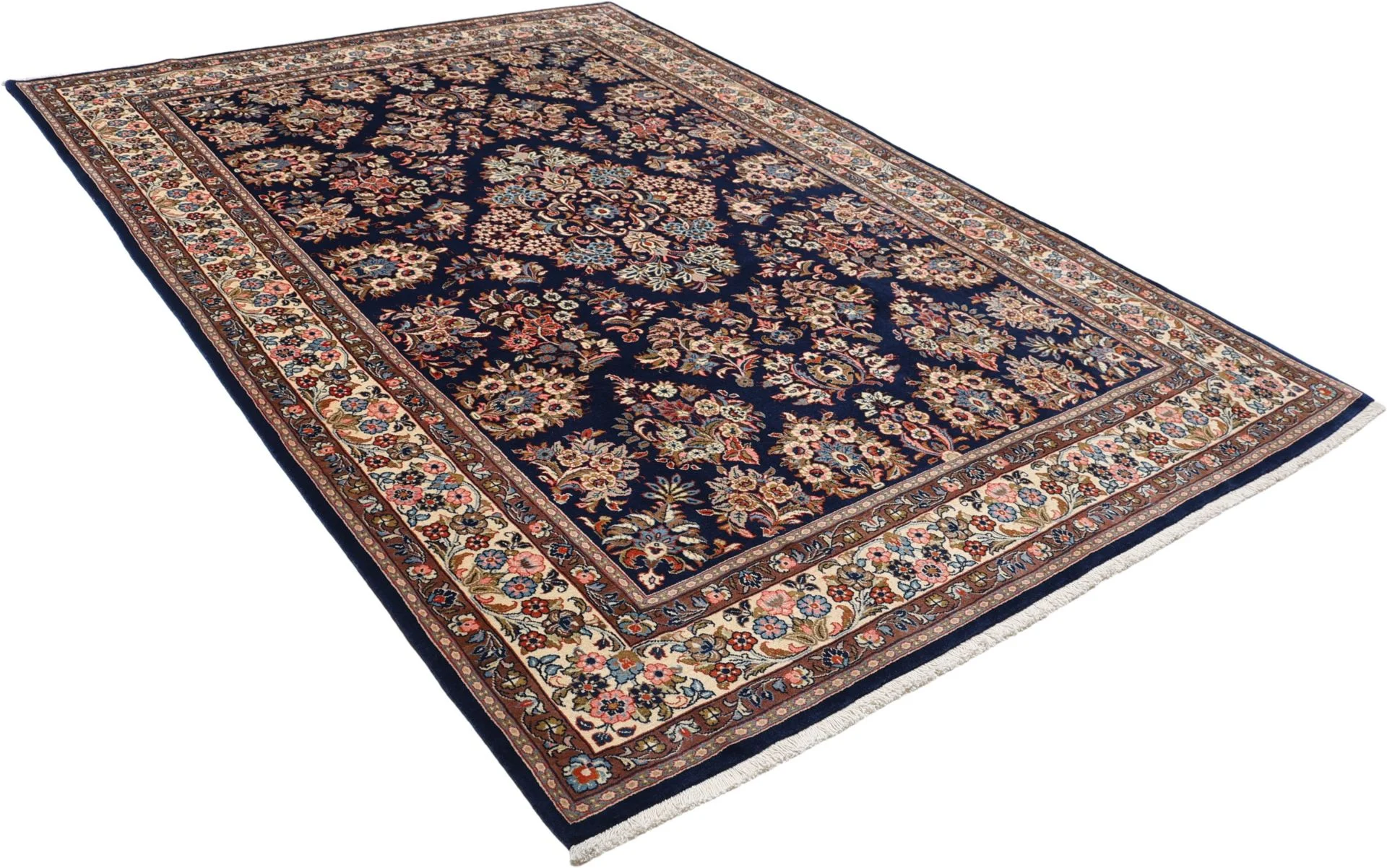 Hand-Knotted Wool Sarouk Persian Rug, 218 × 315 cm