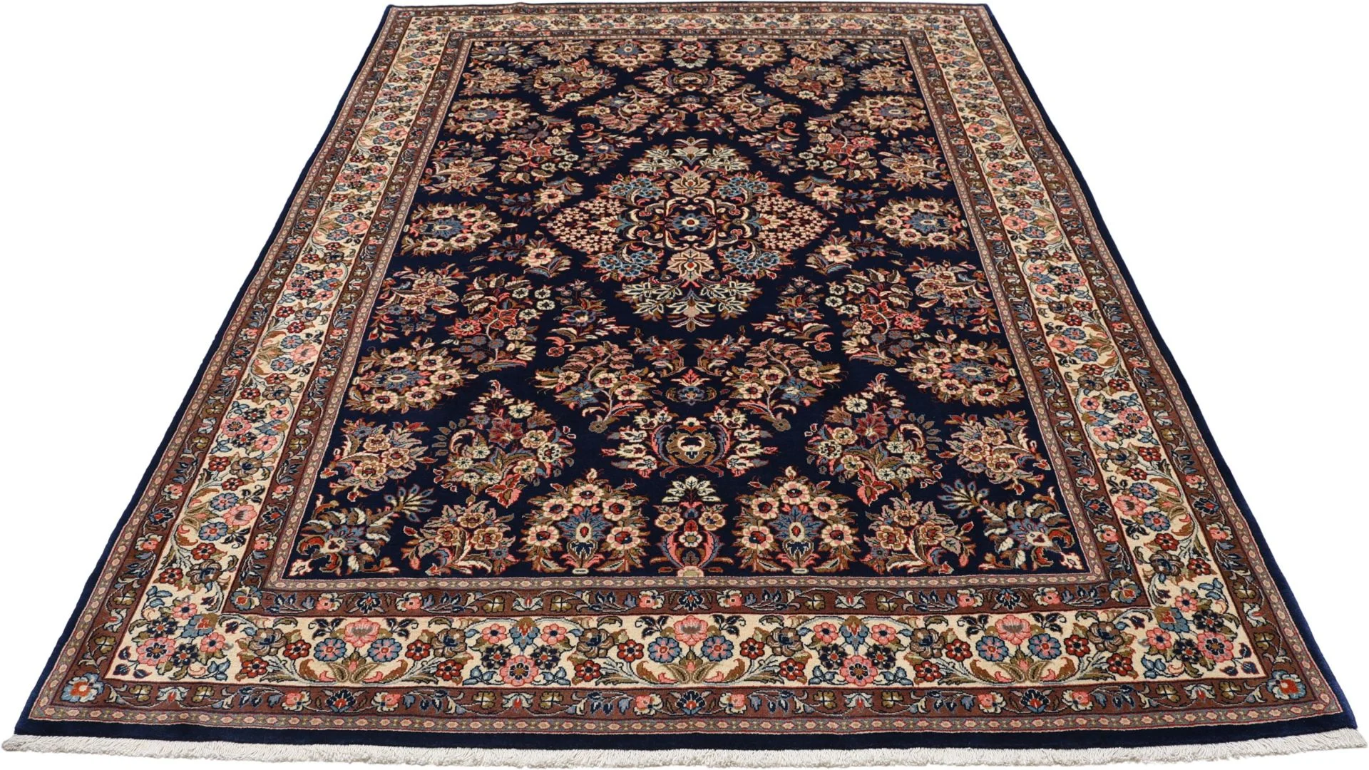 Hand-Knotted Wool Sarouk Persian Rug, 218 × 315 cm
