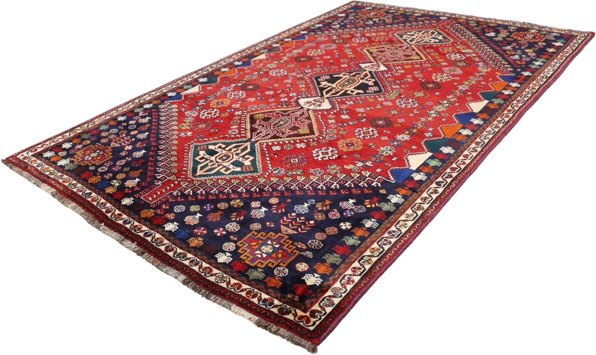 perserteppich-gashghai-168-x-270-cm-schurwolle-handgeknupft-2 Hand-Knotted Wool Qashqai Persian Rug, 168 × 270 cm