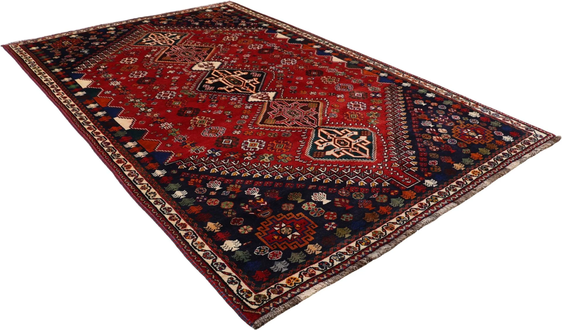 perserteppich-gashghai-168-x-270-cm-schurwolle-handgeknupft-3 Hand-Knotted Wool Qashqai Persian Rug, 168 × 270 cm