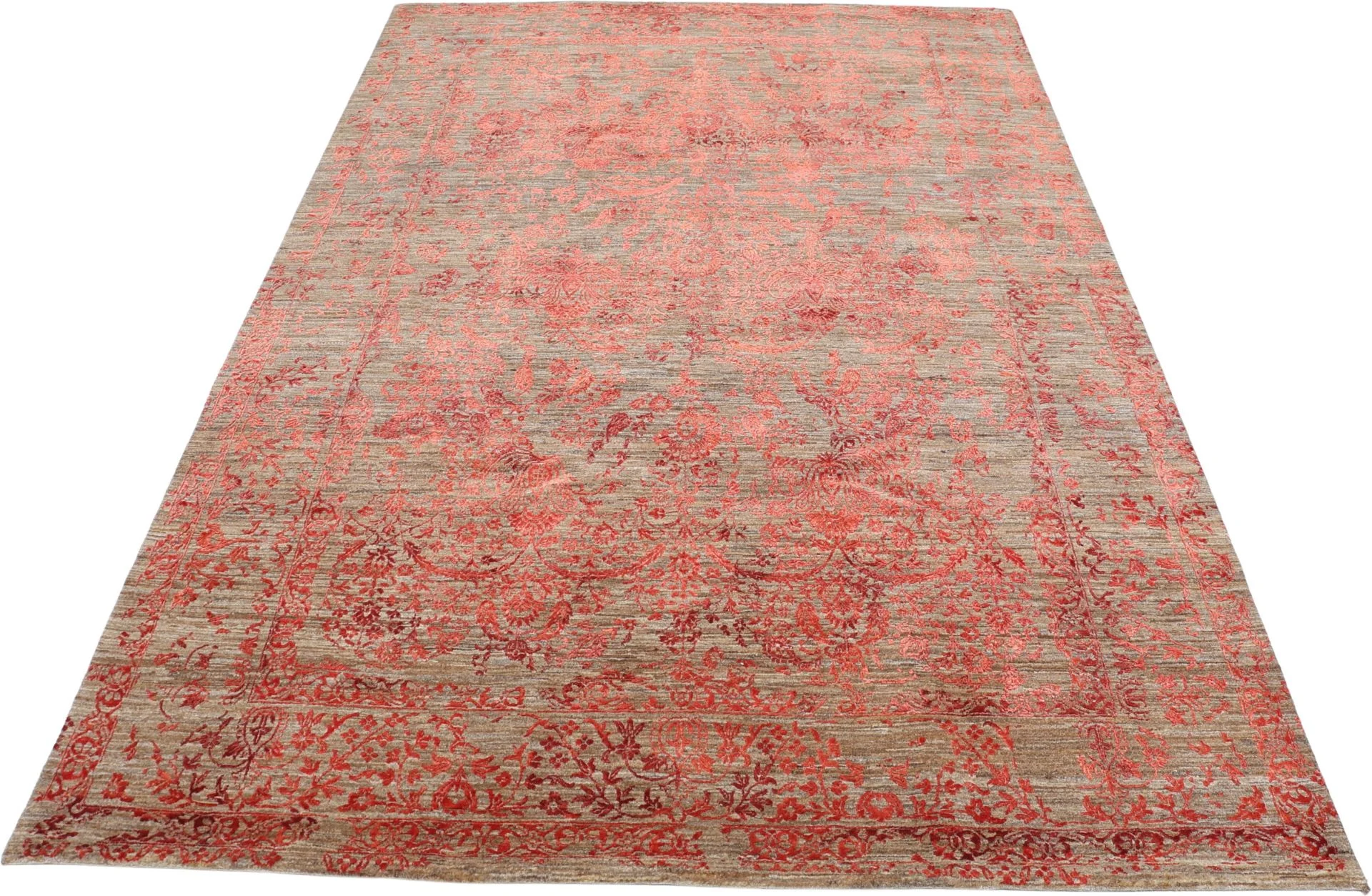 Hand-Knotted Wool Loribaft Indian Rug, 199 × 297 cm