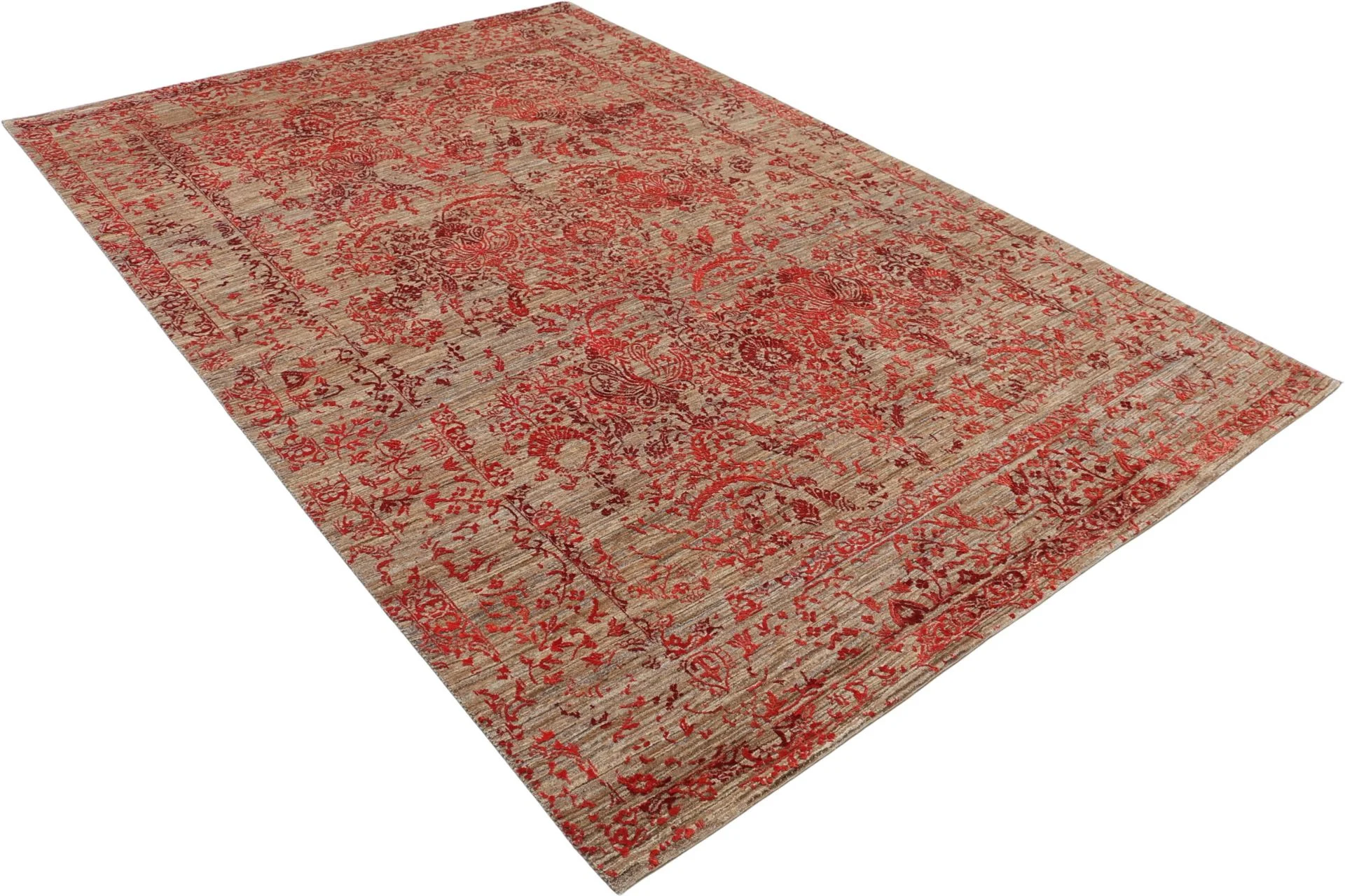Hand-Knotted Wool Loribaft Indian Rug, 199 × 297 cm