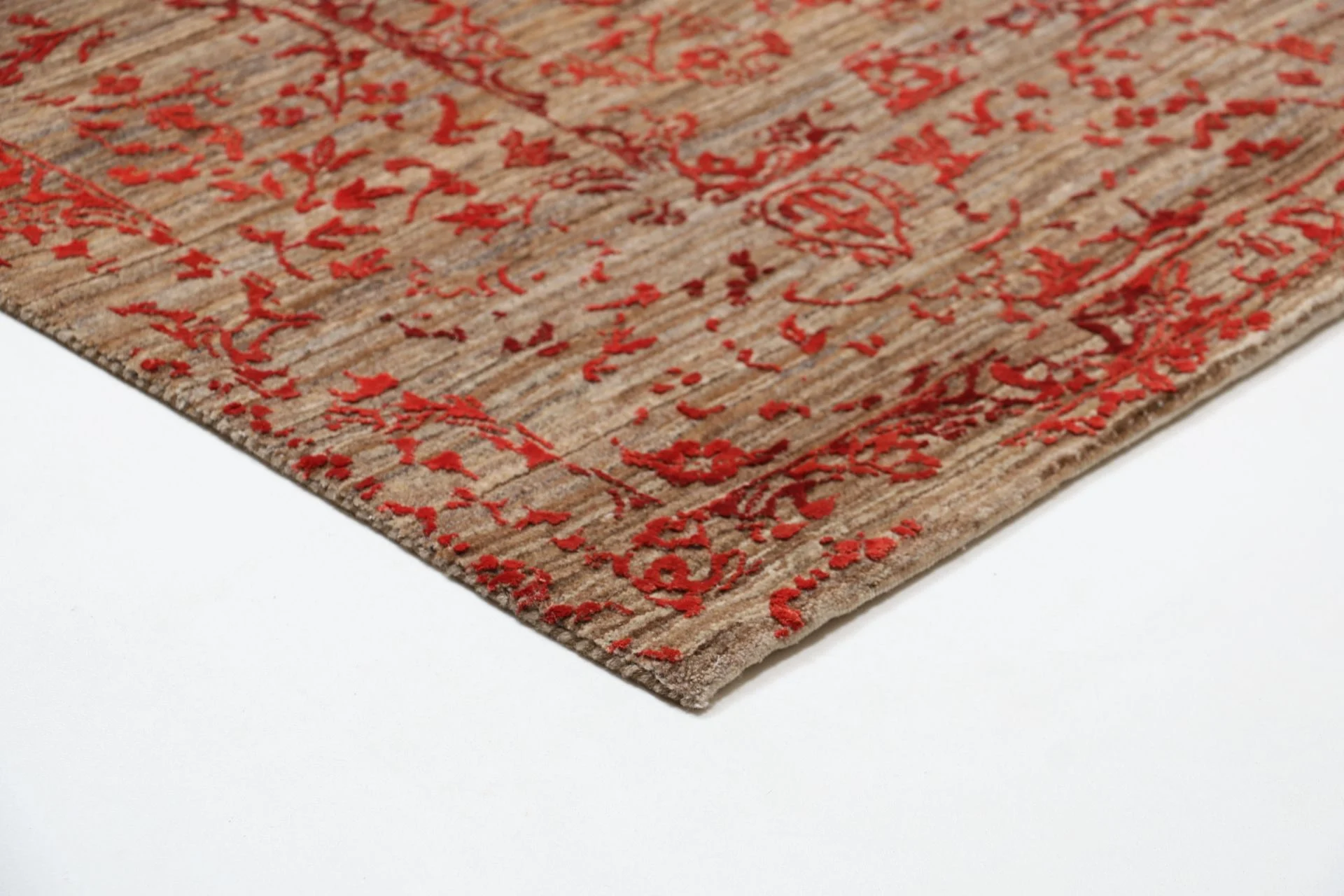 Hand-Knotted Wool Loribaft Indian Rug, 199 × 297 cm