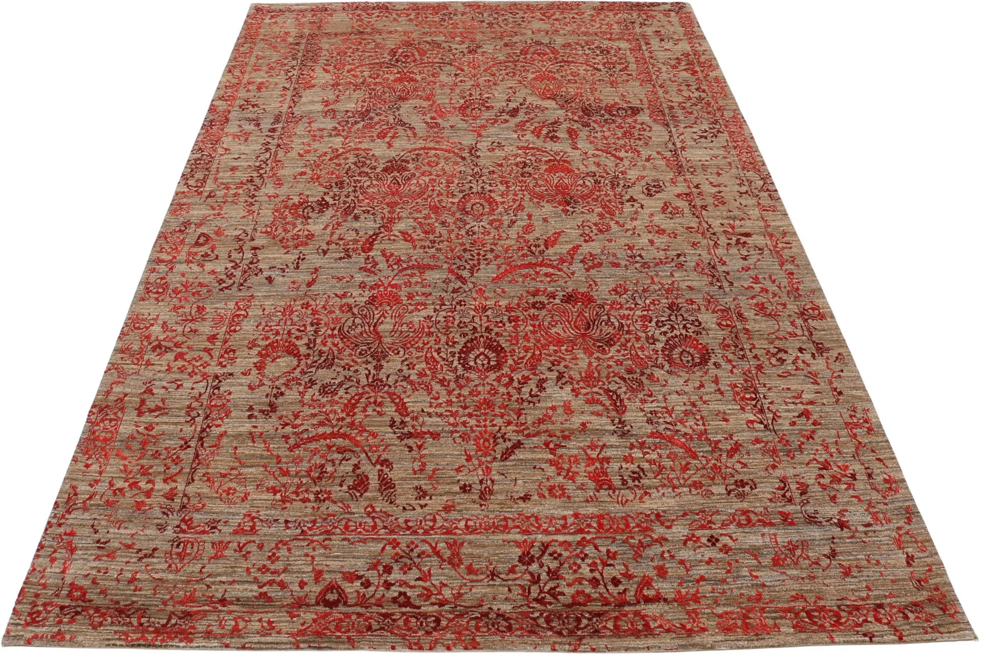 Hand-Knotted Wool Loribaft Indian Rug, 199 × 297 cm