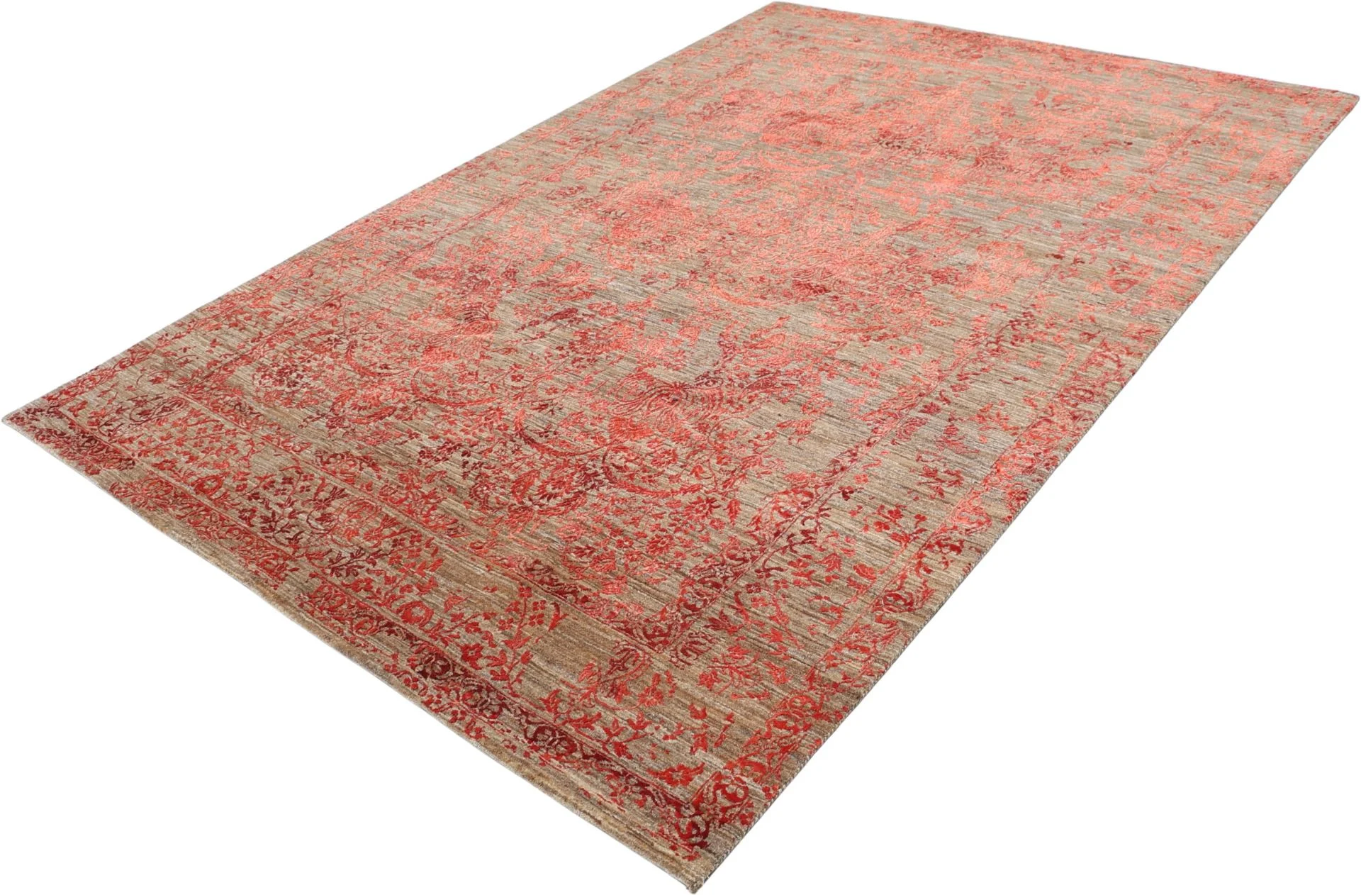 Hand-Knotted Wool Loribaft Indian Rug, 199 × 297 cm