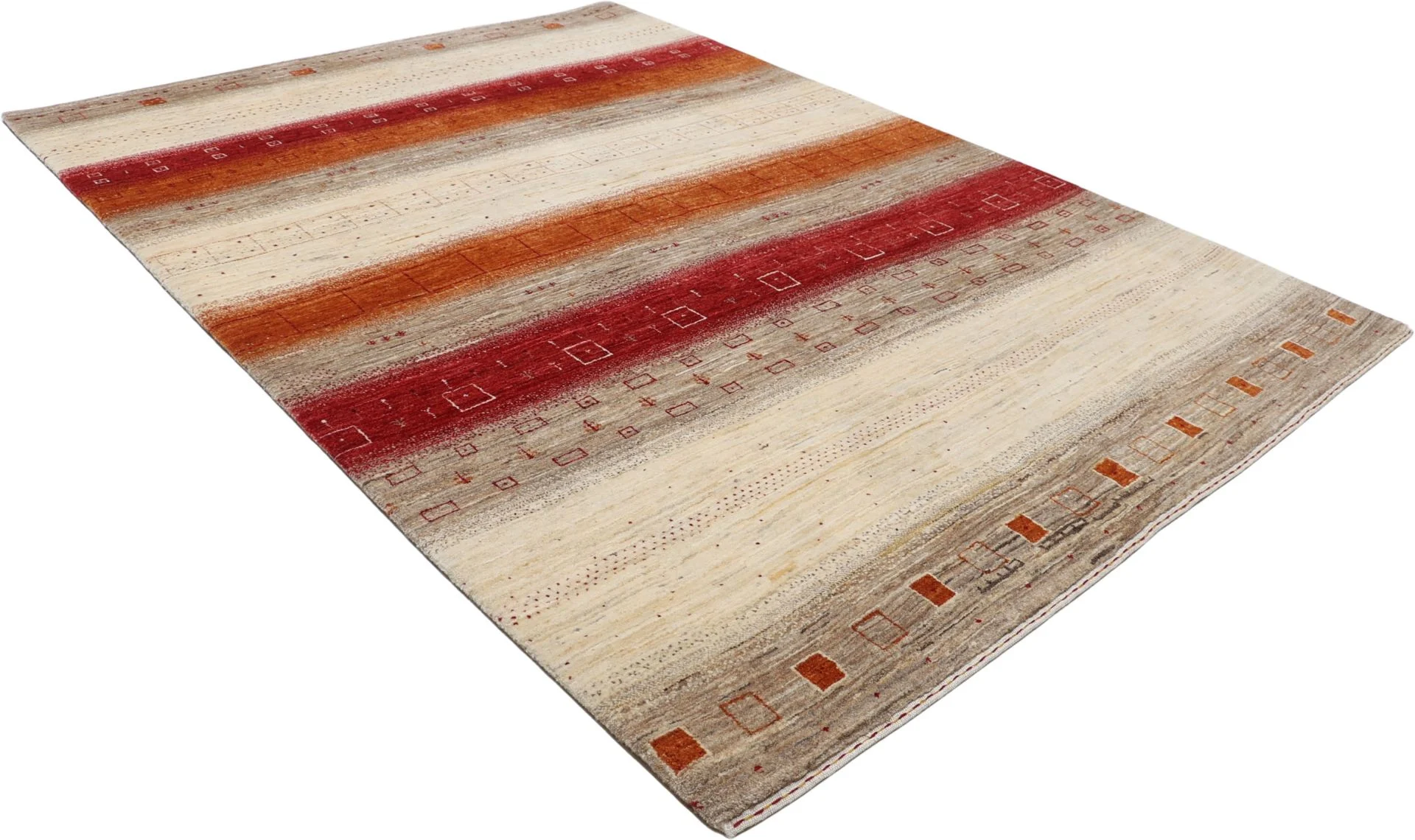 orientteppich-loribaft-172-x-238-cm-schurwolle-handgeknupft-9 Hand-Knotted Wool Loribaft Indian Rug, 172 × 238 cm