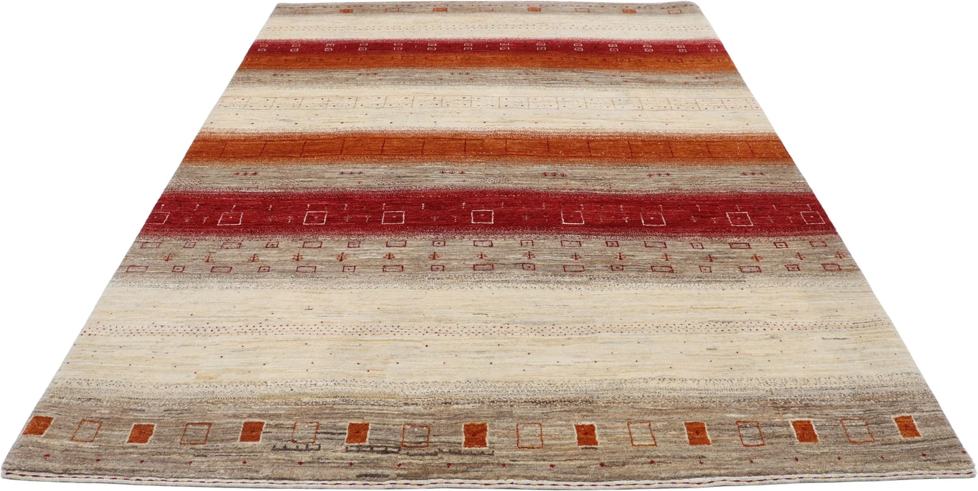 orientteppich-loribaft-172-x-238-cm-schurwolle-handgeknupft-15 Hand-Knotted Wool Loribaft Indian Rug, 172 × 238 cm