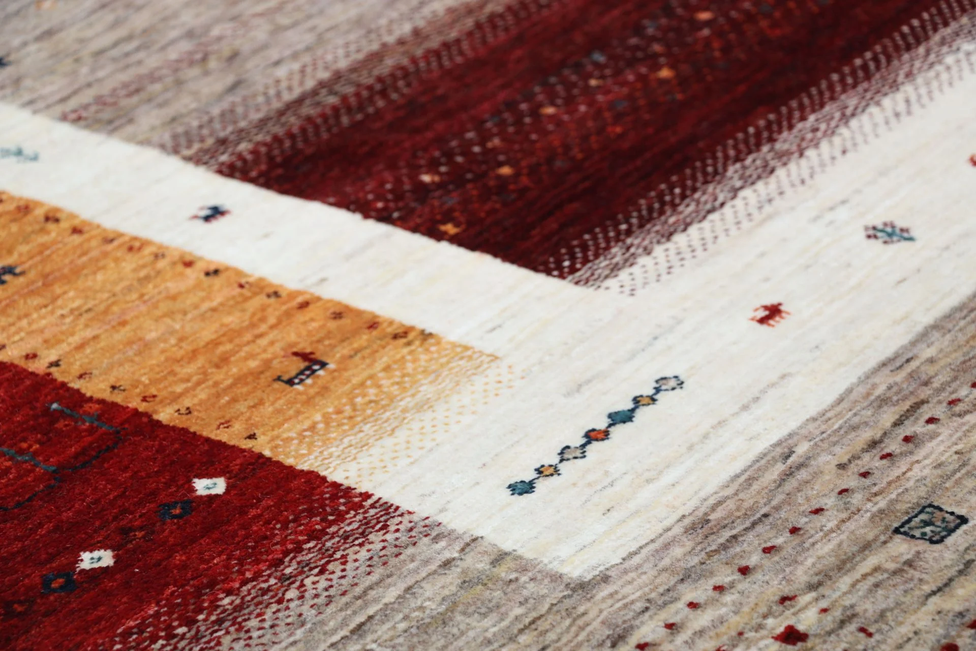 orientteppich-loribaft-201-x-260-cm-schurwolle-handgeknupft-21 Hand-Knotted Wool Loribaft Indian Rug, 201 × 260 cm
