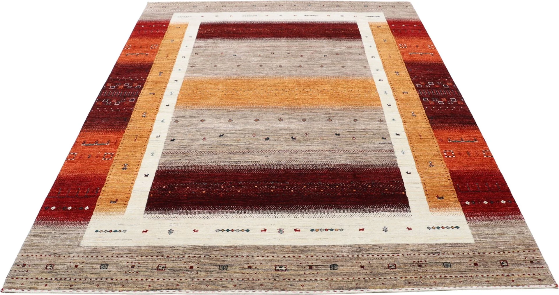 orientteppich-loribaft-201-x-260-cm-schurwolle-handgeknupft-28 Hand-Knotted Wool Loribaft Indian Rug, 201 × 260 cm