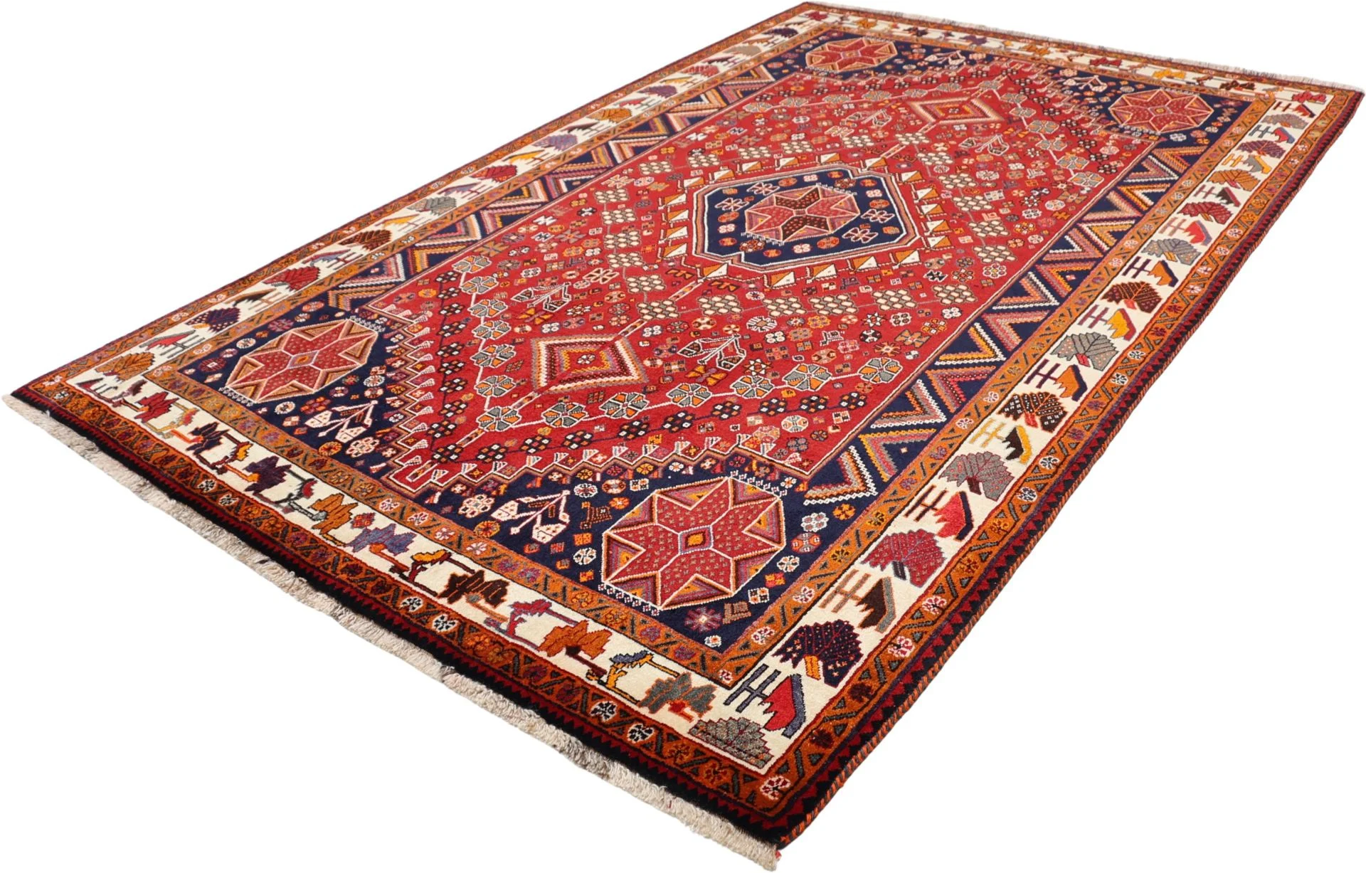 Shiraz Persian Rug 175 × 275 cm, Wool, hand-knotted