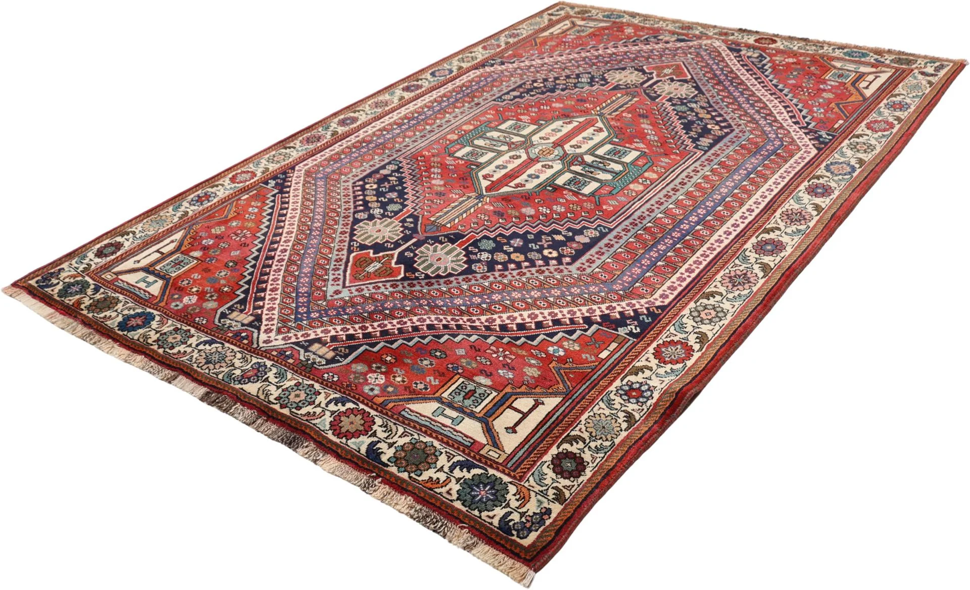 Shiraz Persian Rug — hand-knotted, 170 × 253 cm, Wool