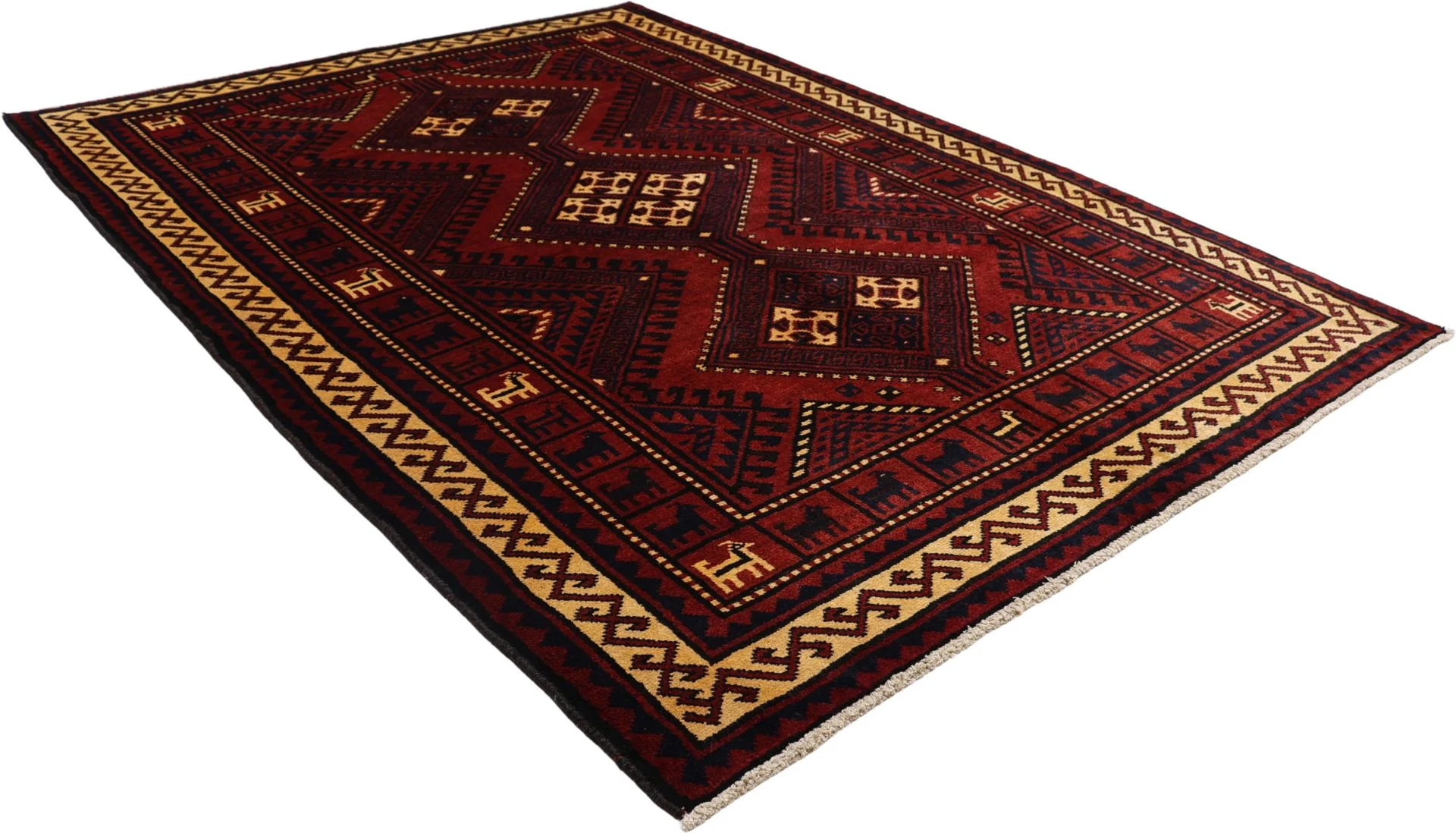 Hand-Knotted Wool Shiraz Persian Rug, 180 × 250 cm