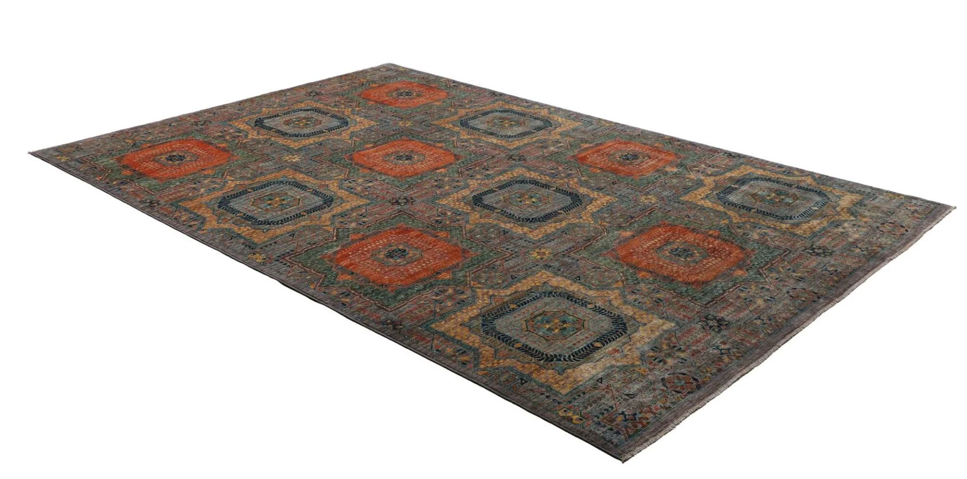 Mamluk Pakistani Rug — hand-knotted, 203 × 301 cm, Wool