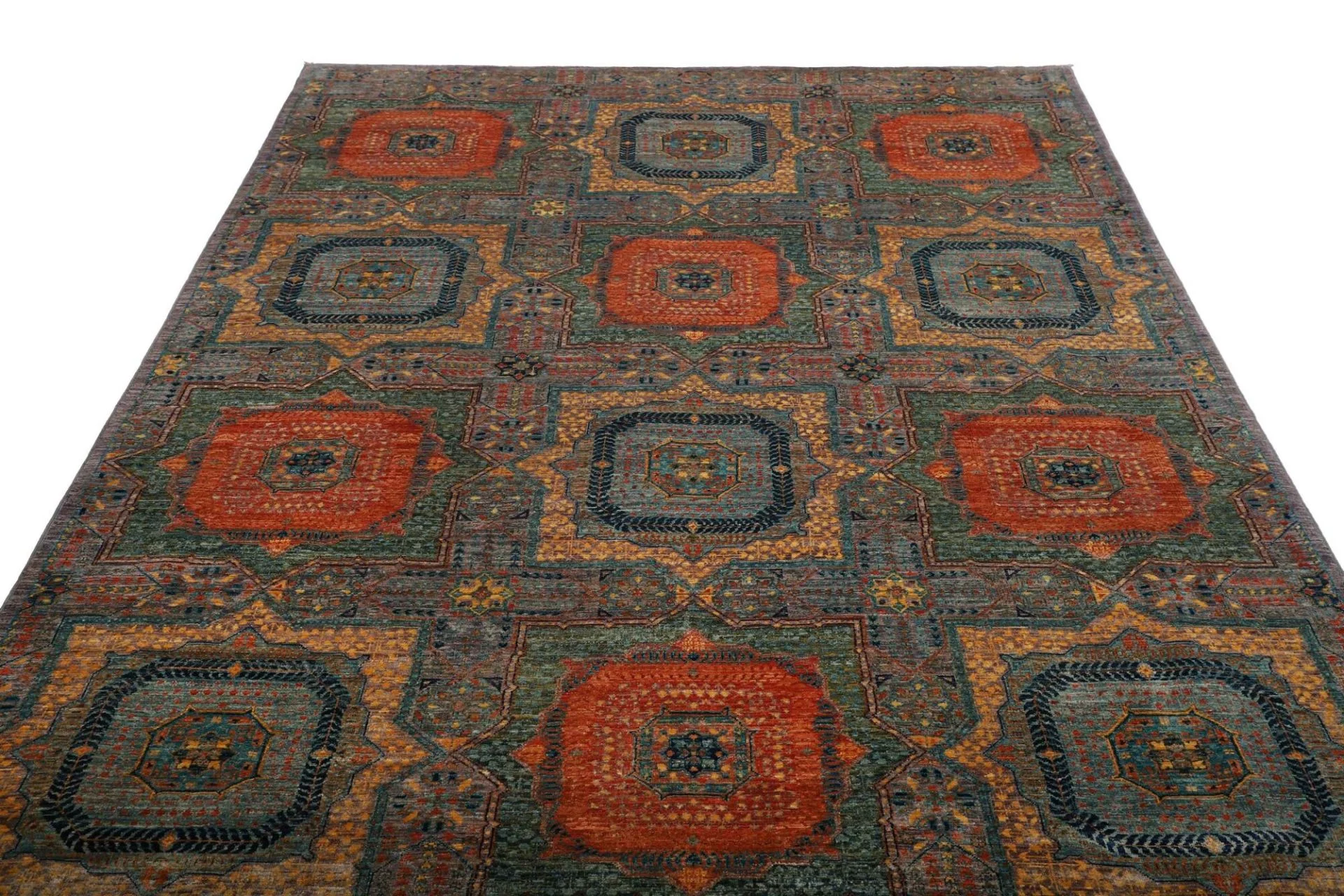 Mamluk Pakistani Rug — hand-knotted, 203 × 301 cm, Wool