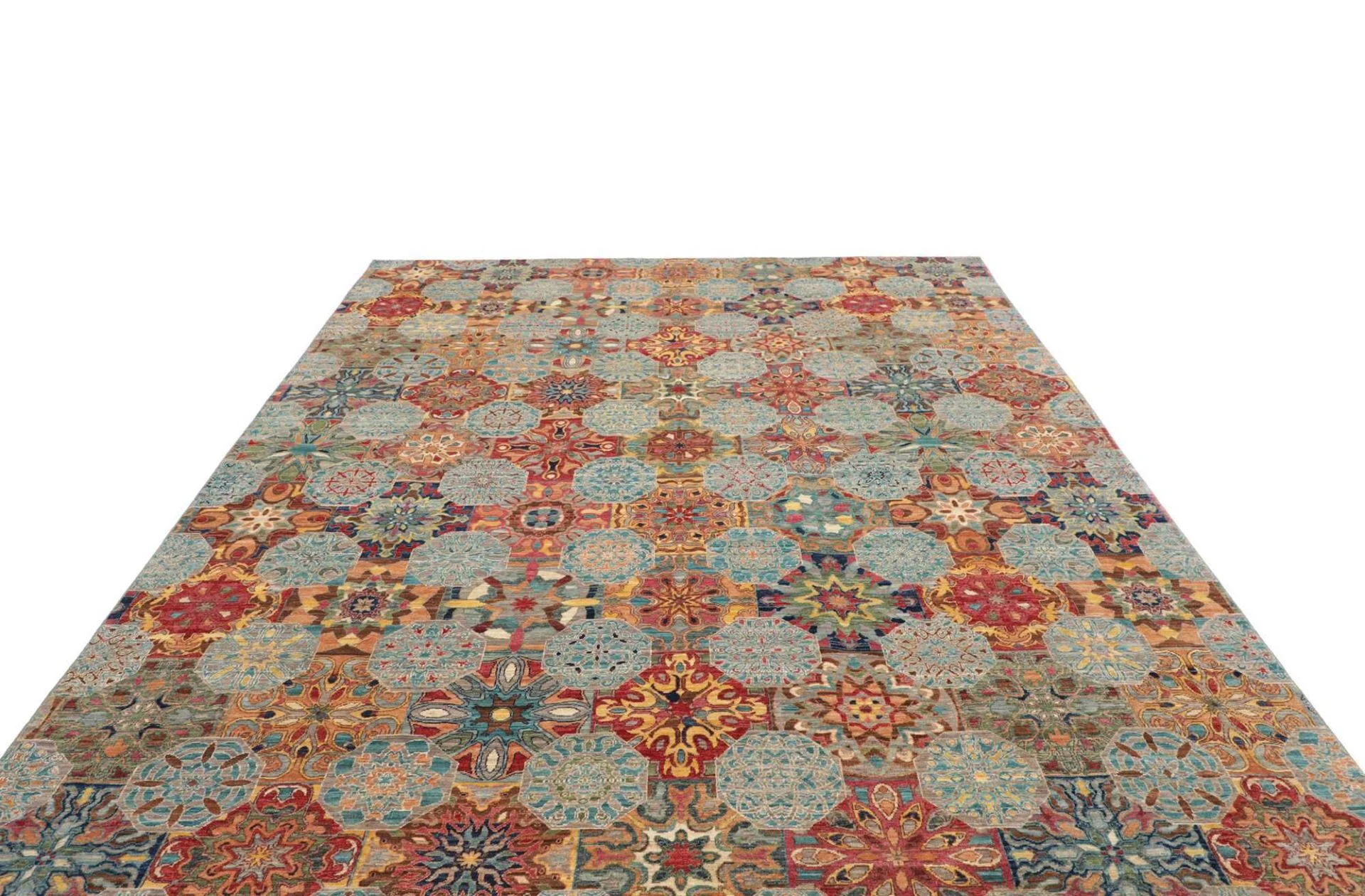 Hand-Knotted Wool Samarkand Pakistani Rug, 240 × 306 cm
