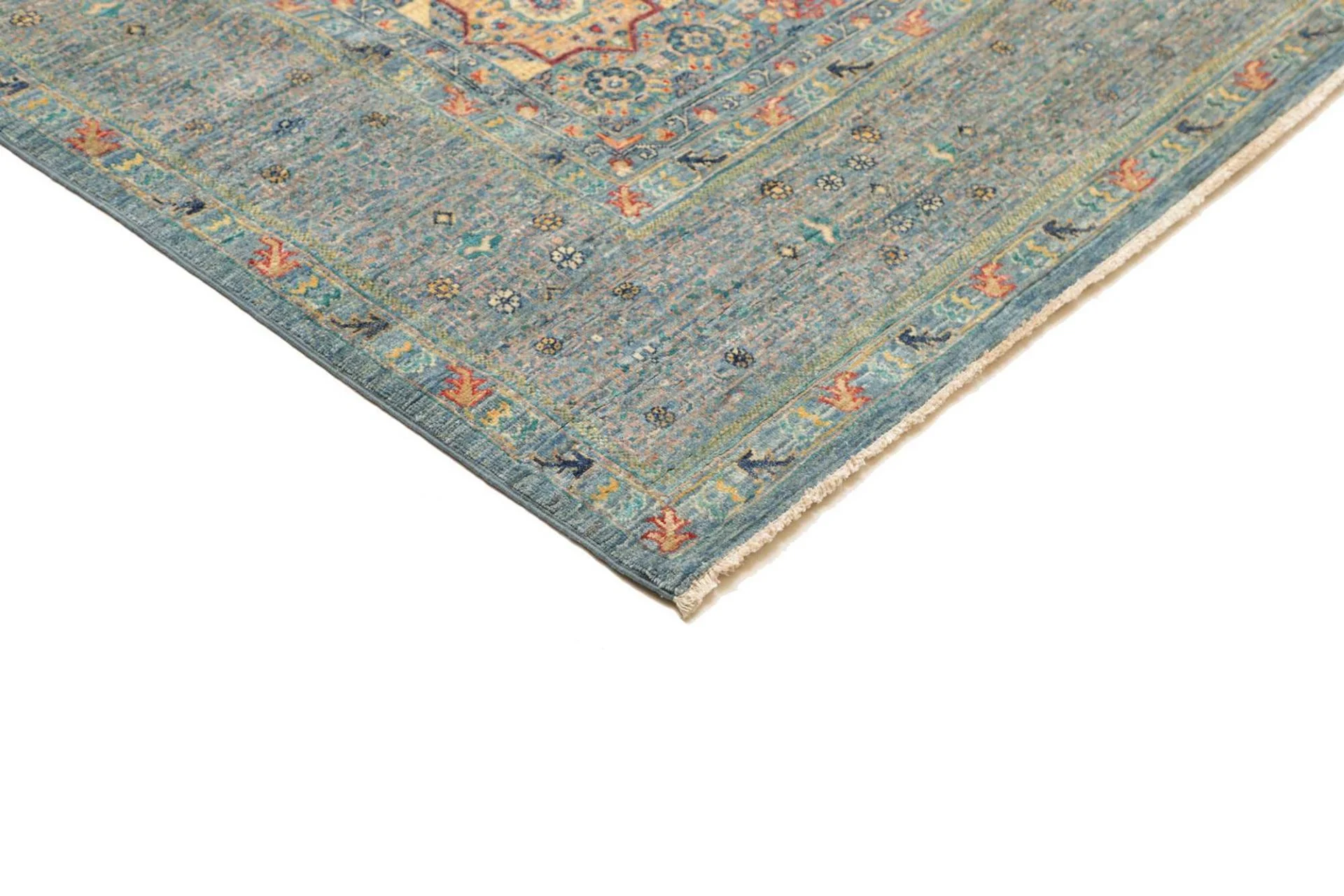 Hand-Knotted Wool Mamluk Pakistani Rug, 209 × 289 cm
