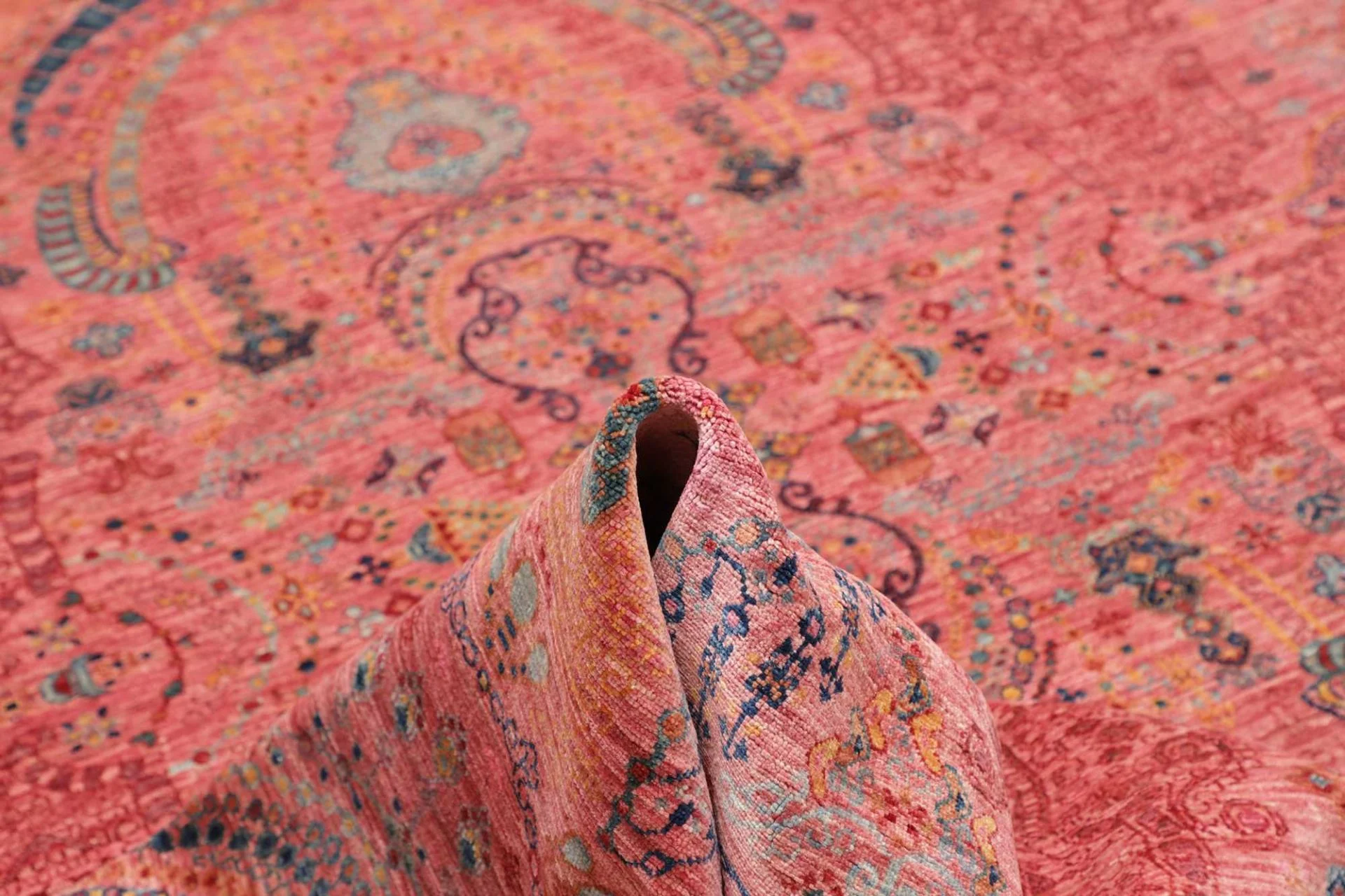Hand-Knotted Wool Samarkand Pakistani Rug, 255 × 312 cm
