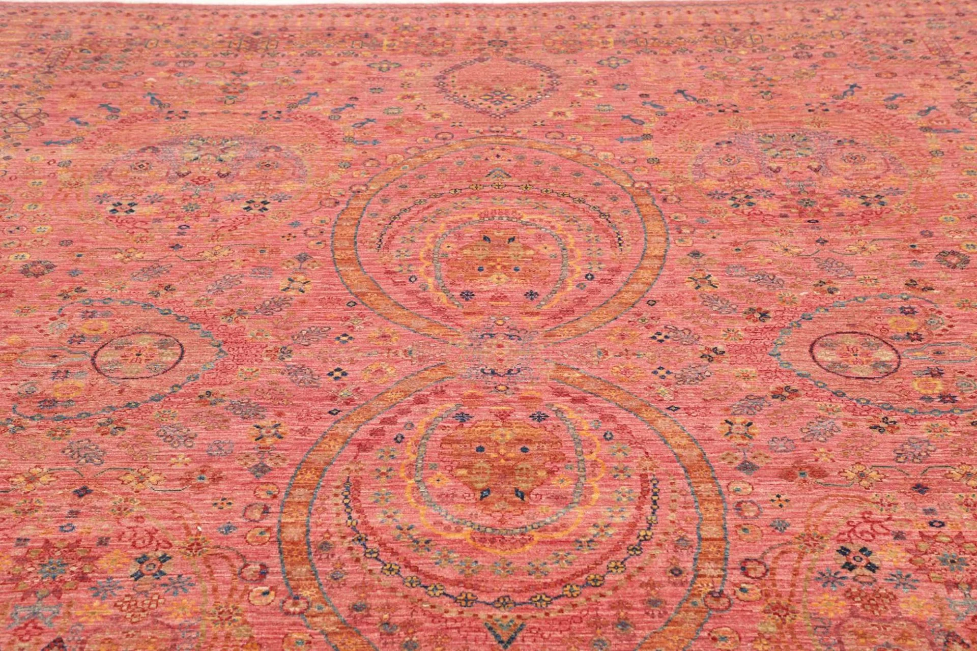Hand-Knotted Wool Samarkand Pakistani Rug, 250 × 306 cm
