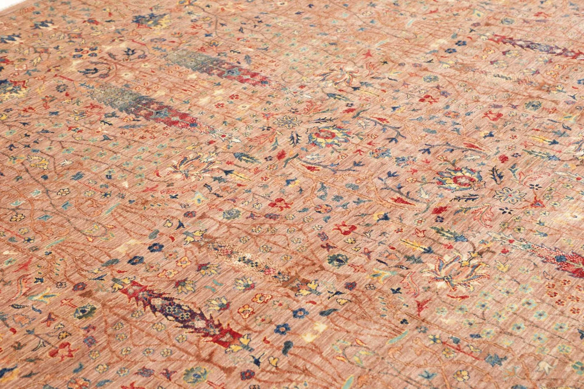 Hand-Knotted Wool Samarkand Pakistani Rug, 247 × 299 cm