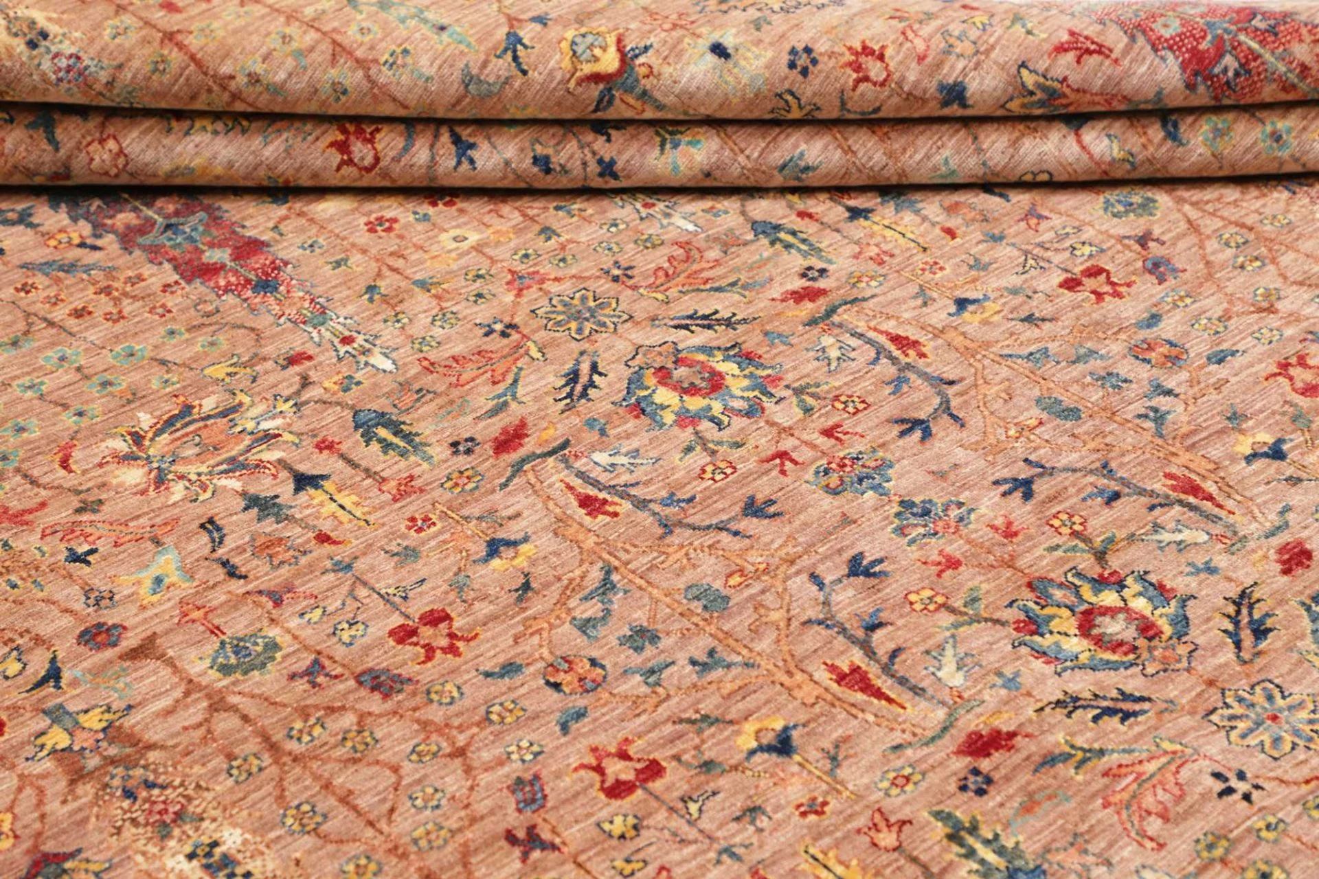 Hand-Knotted Wool Samarkand Pakistani Rug, 247 × 299 cm
