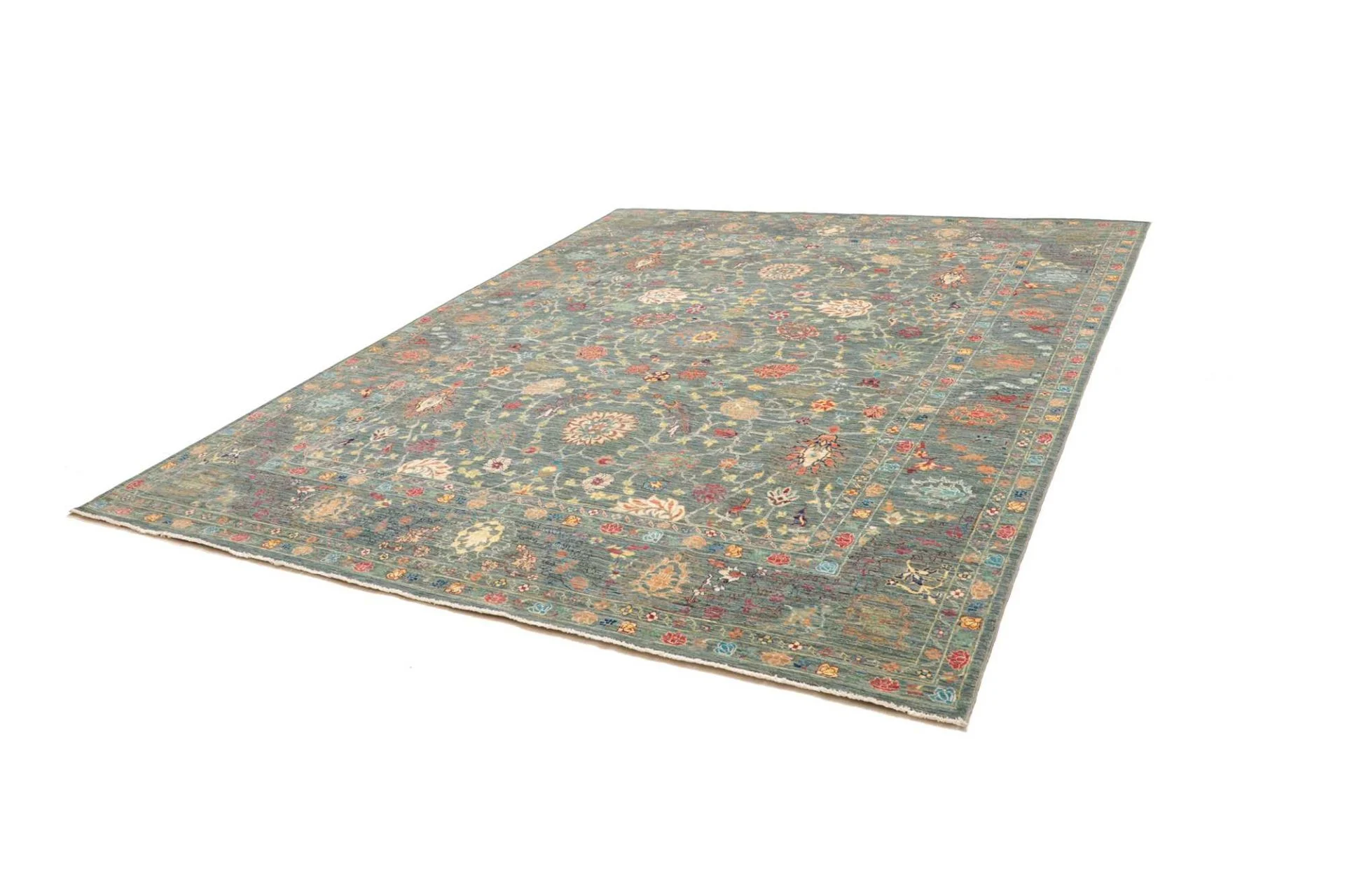 Hand-Knotted Wool Samarkand Pakistani Rug, 248 × 298 cm