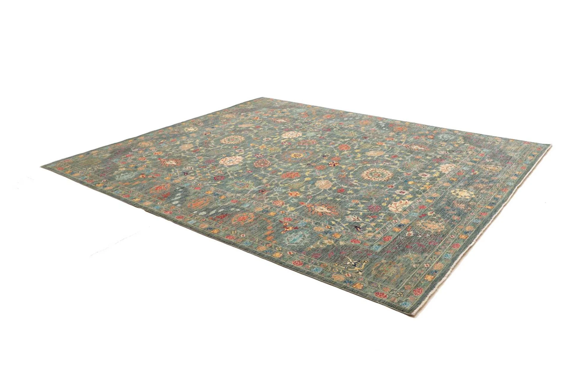 Hand-Knotted Wool Samarkand Pakistani Rug, 248 × 298 cm