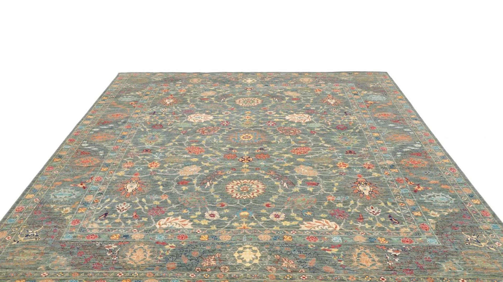 Hand-Knotted Wool Samarkand Pakistani Rug, 248 × 298 cm