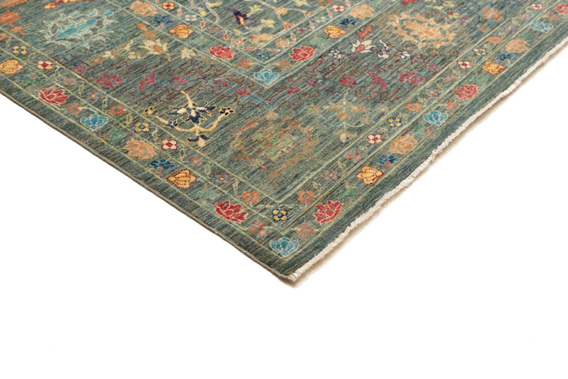Hand-Knotted Wool Samarkand Pakistani Rug, 248 × 298 cm