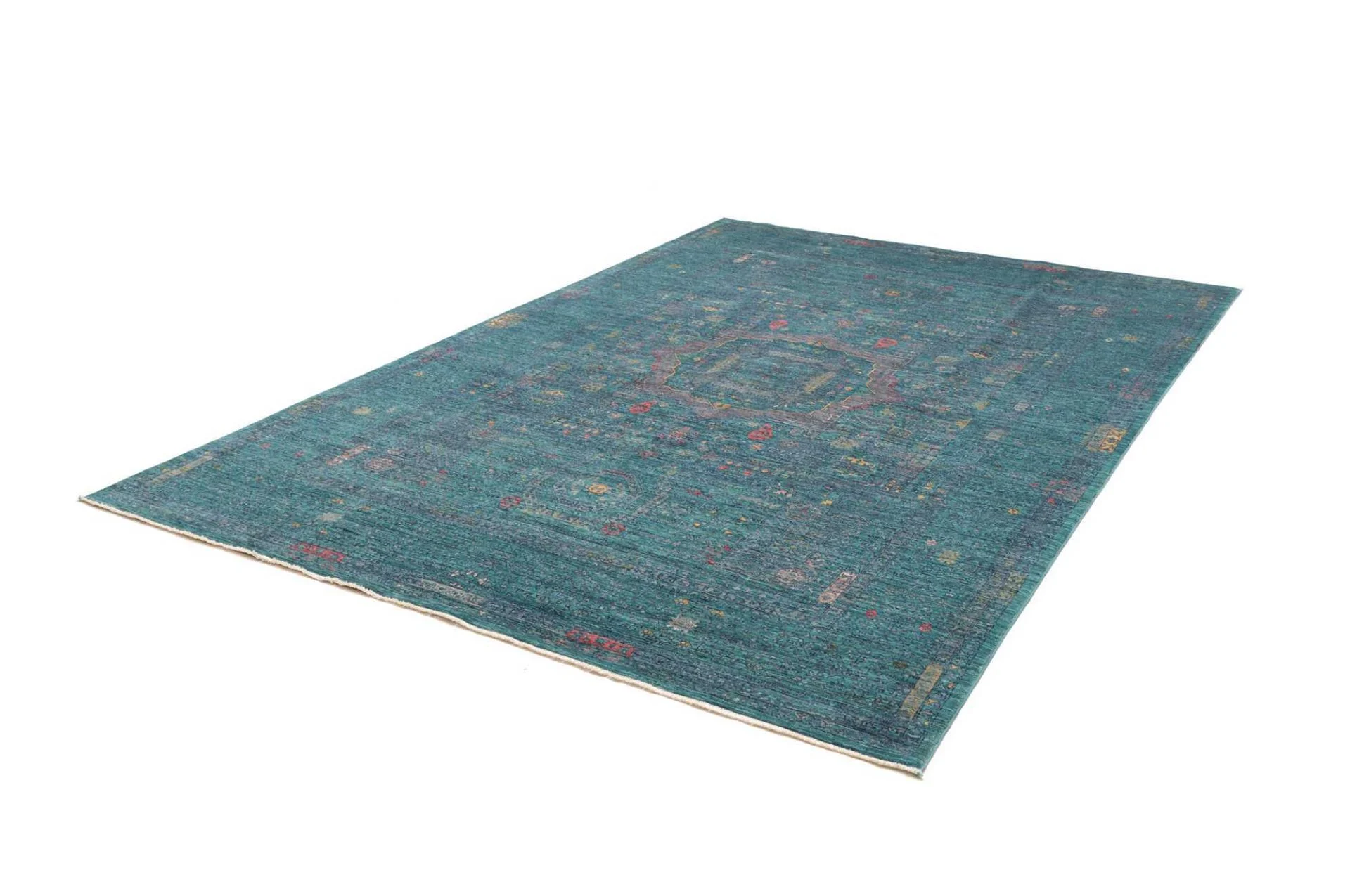 Hand-Knotted Wool Mamluk Pakistani Rug, 211 × 293 cm