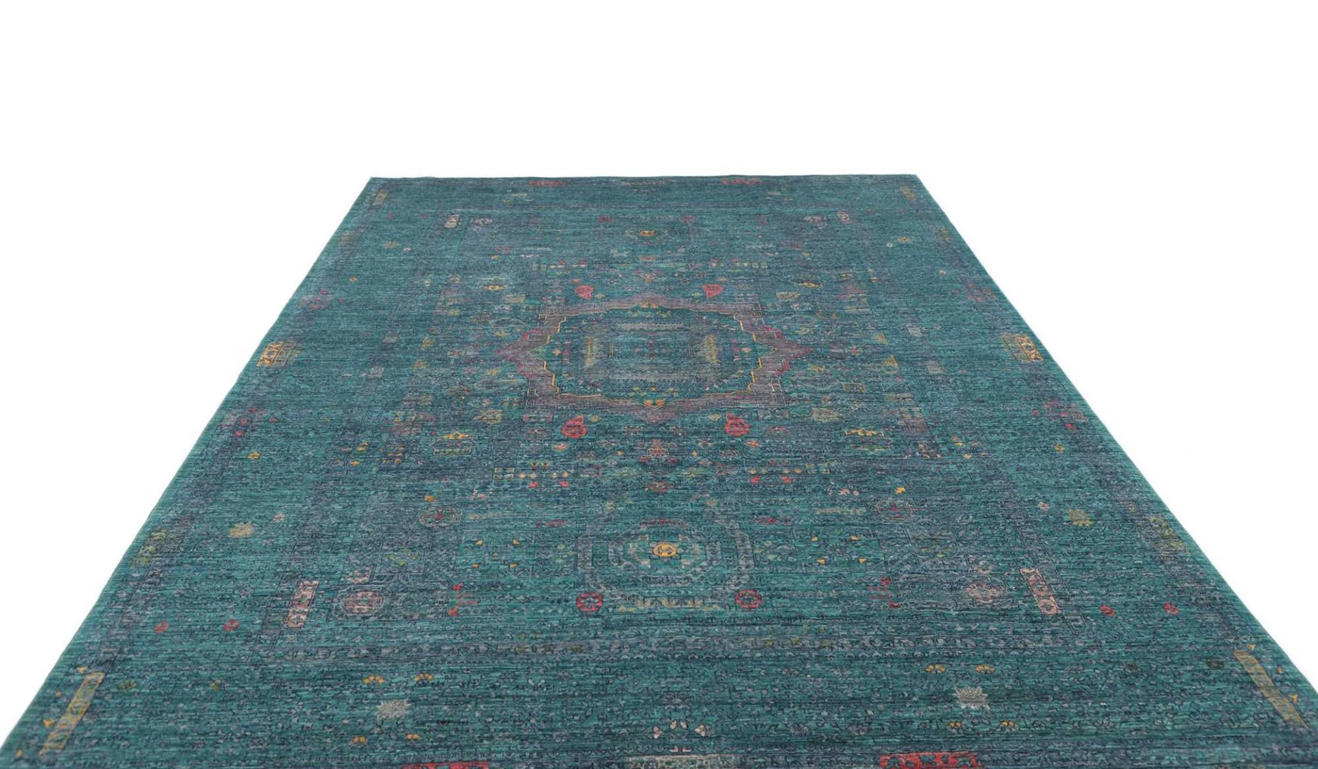 Hand-Knotted Wool Mamluk Pakistani Rug, 211 × 293 cm