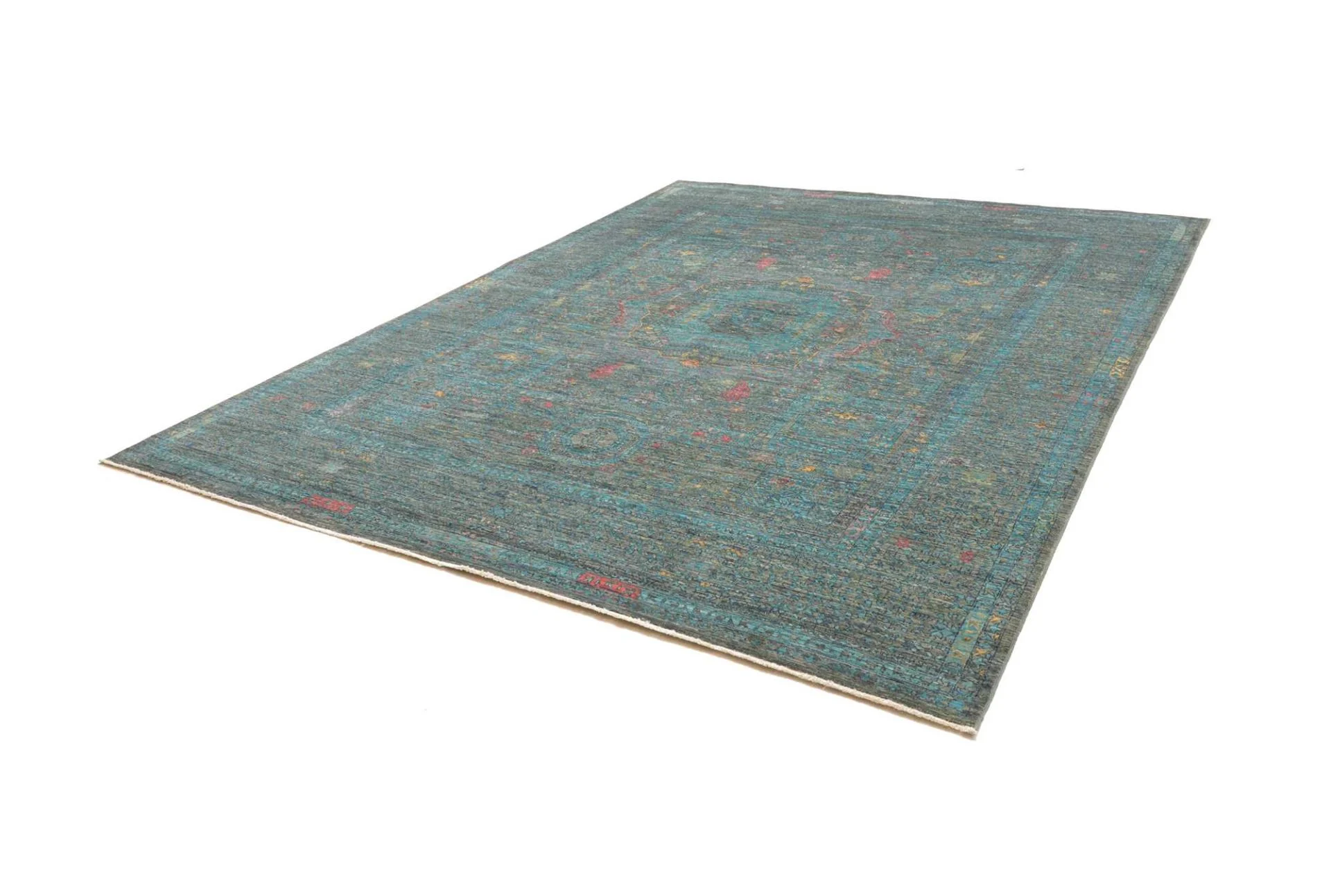 Hand-Knotted Wool Mamluk Pakistani Rug, 248 × 306 cm