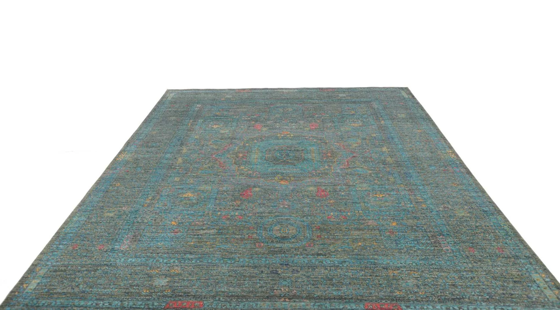Hand-Knotted Wool Mamluk Pakistani Rug, 248 × 306 cm