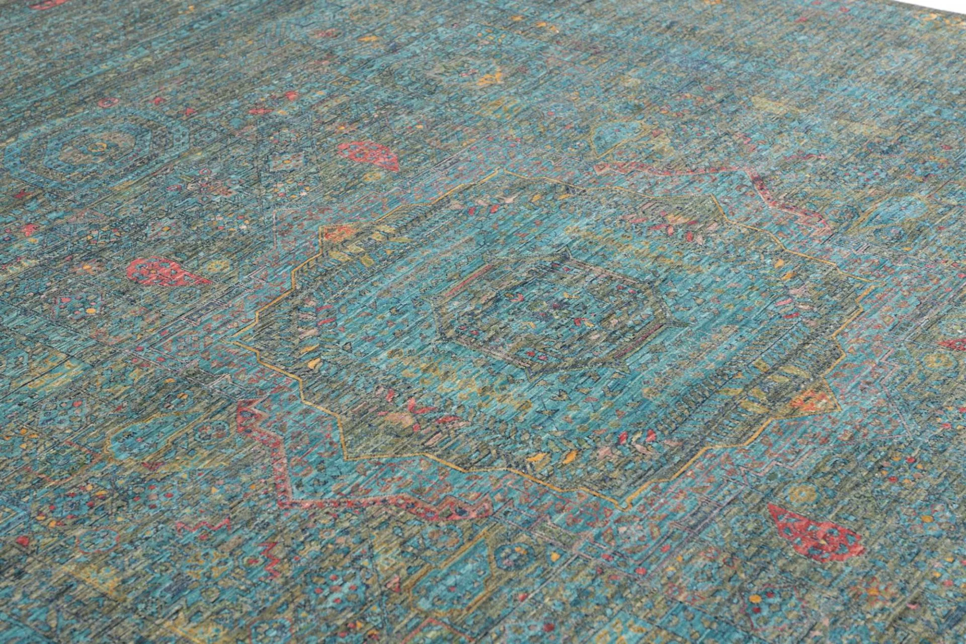Hand-Knotted Wool Mamluk Pakistani Rug, 248 × 306 cm