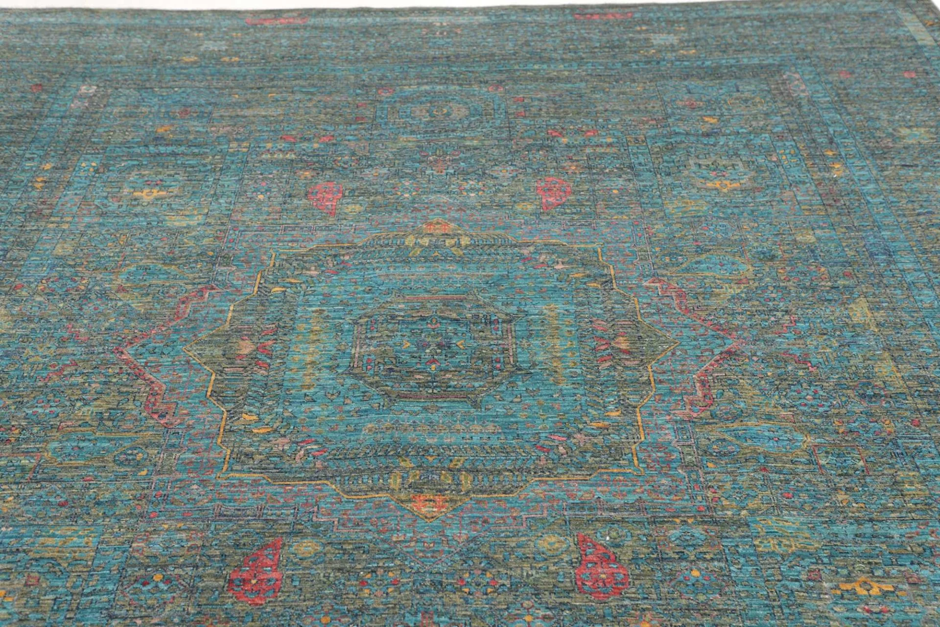 Hand-Knotted Wool Mamluk Pakistani Rug, 248 × 306 cm