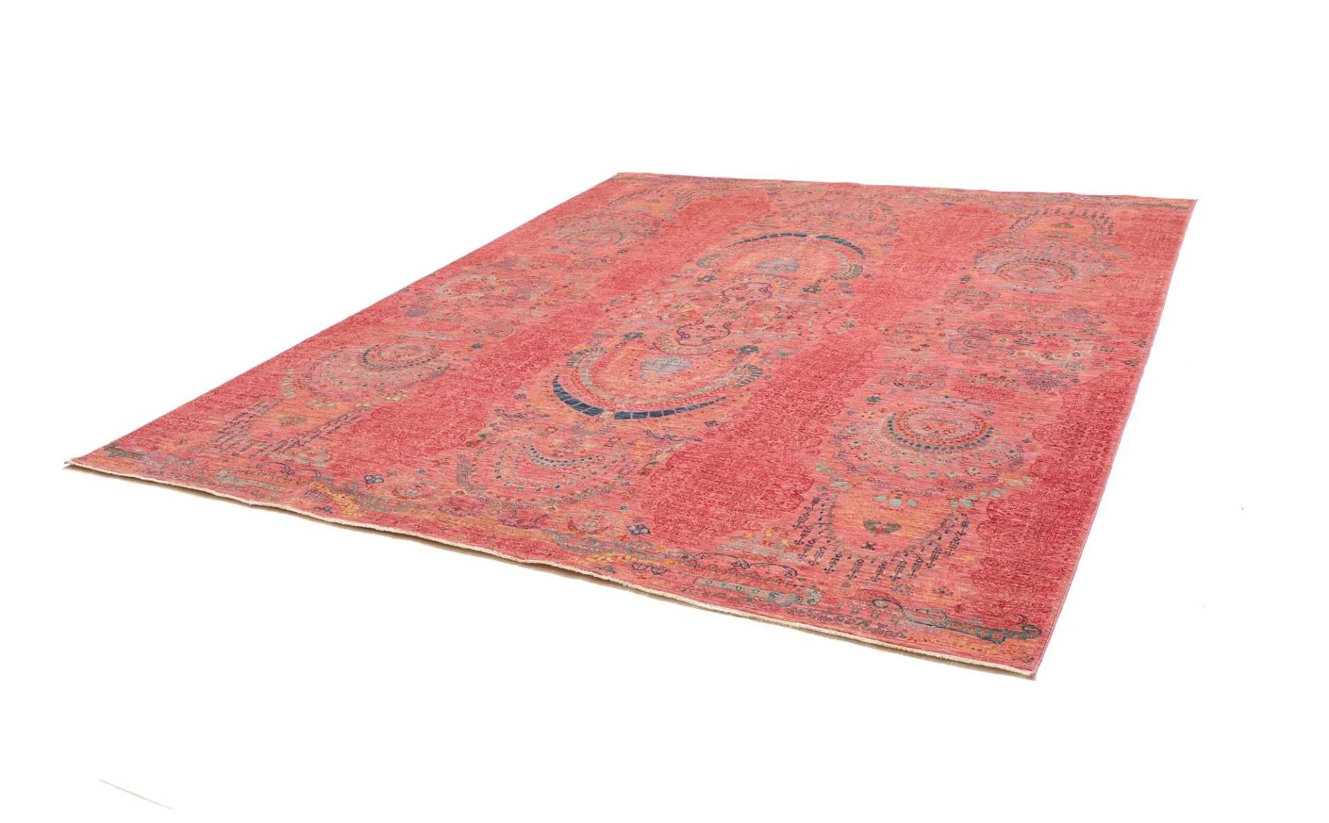 Hand-Knotted Wool Samarkand Pakistani Rug, 252 × 287 cm