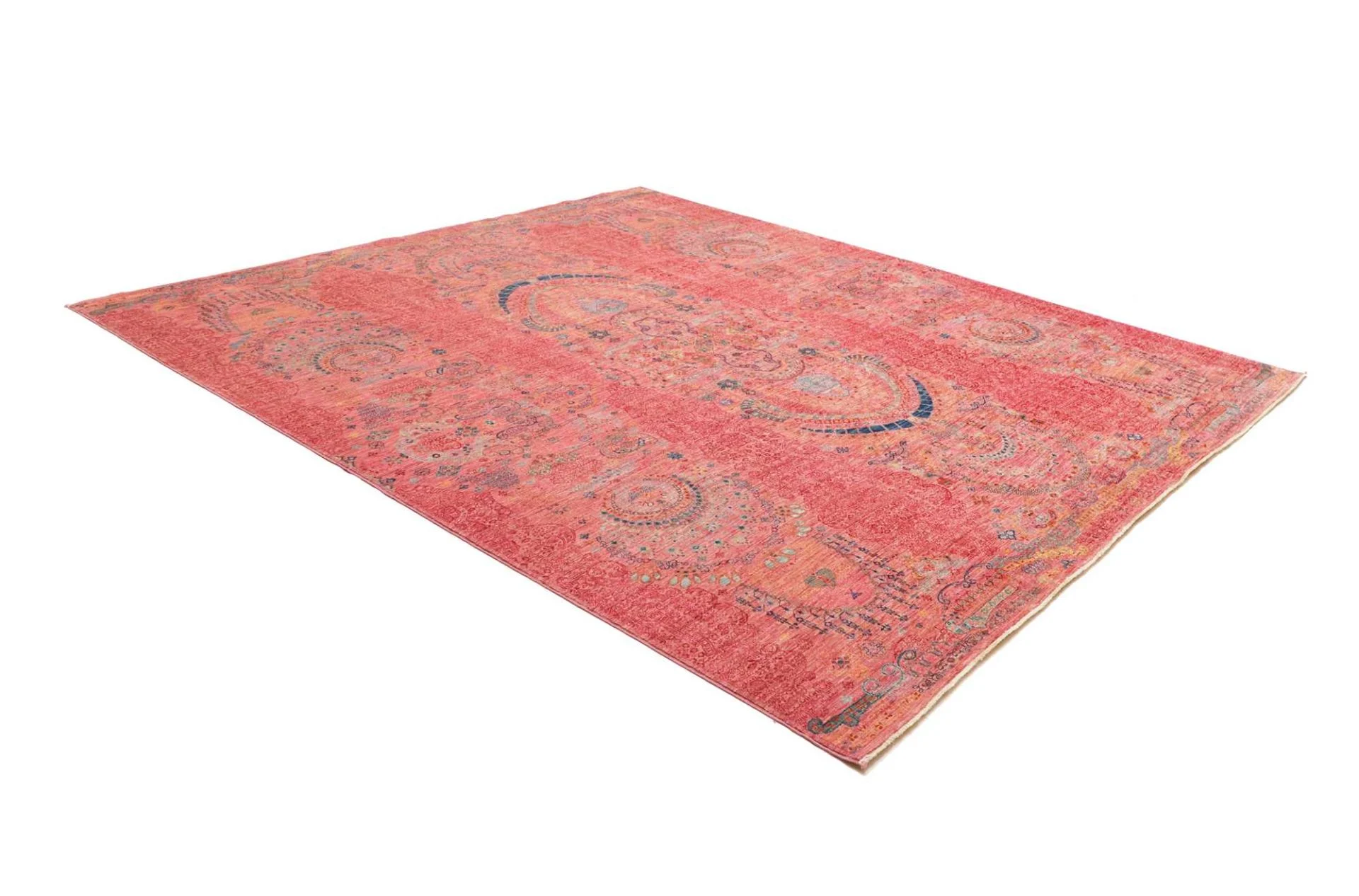 Hand-Knotted Wool Samarkand Pakistani Rug, 252 × 287 cm