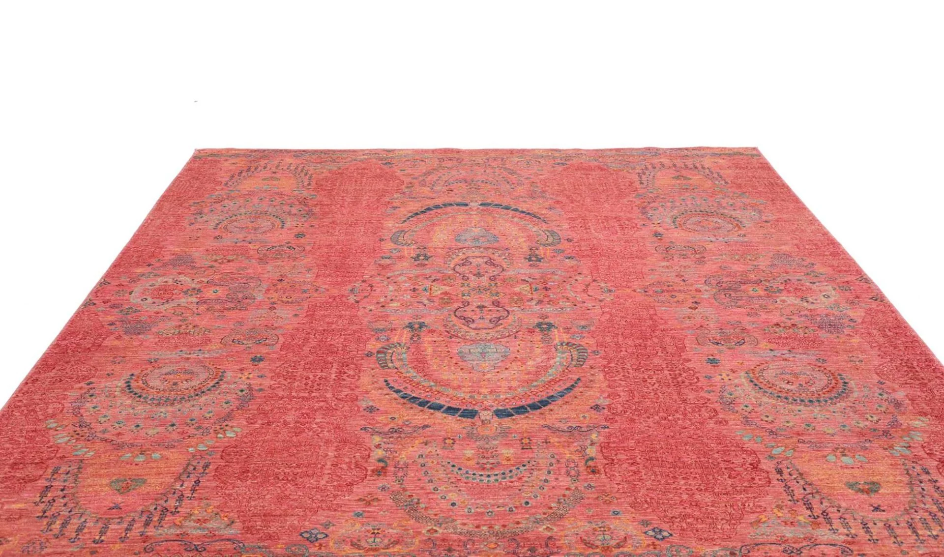 Hand-Knotted Wool Samarkand Pakistani Rug, 252 × 287 cm