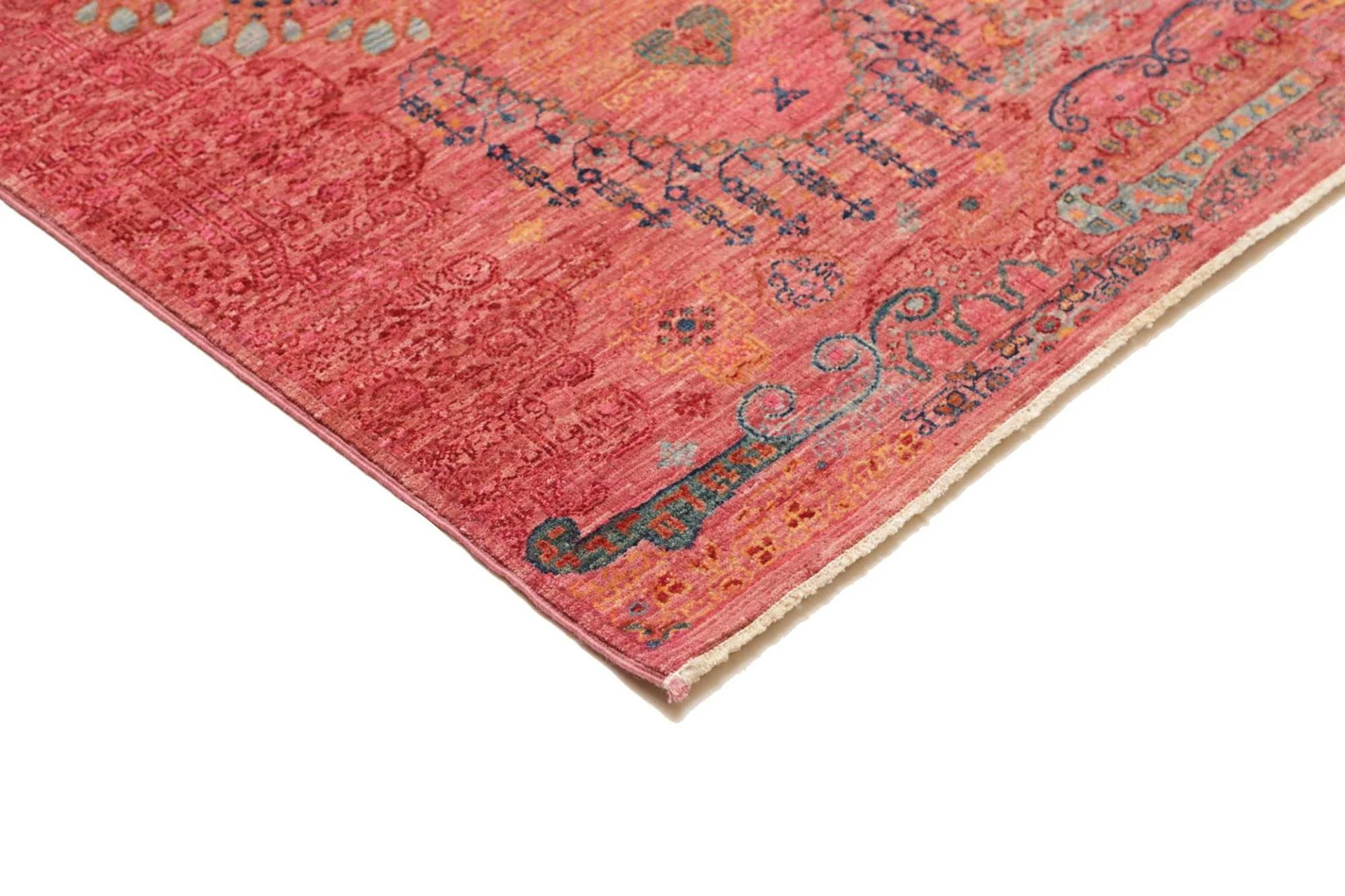 Hand-Knotted Wool Samarkand Pakistani Rug, 252 × 287 cm