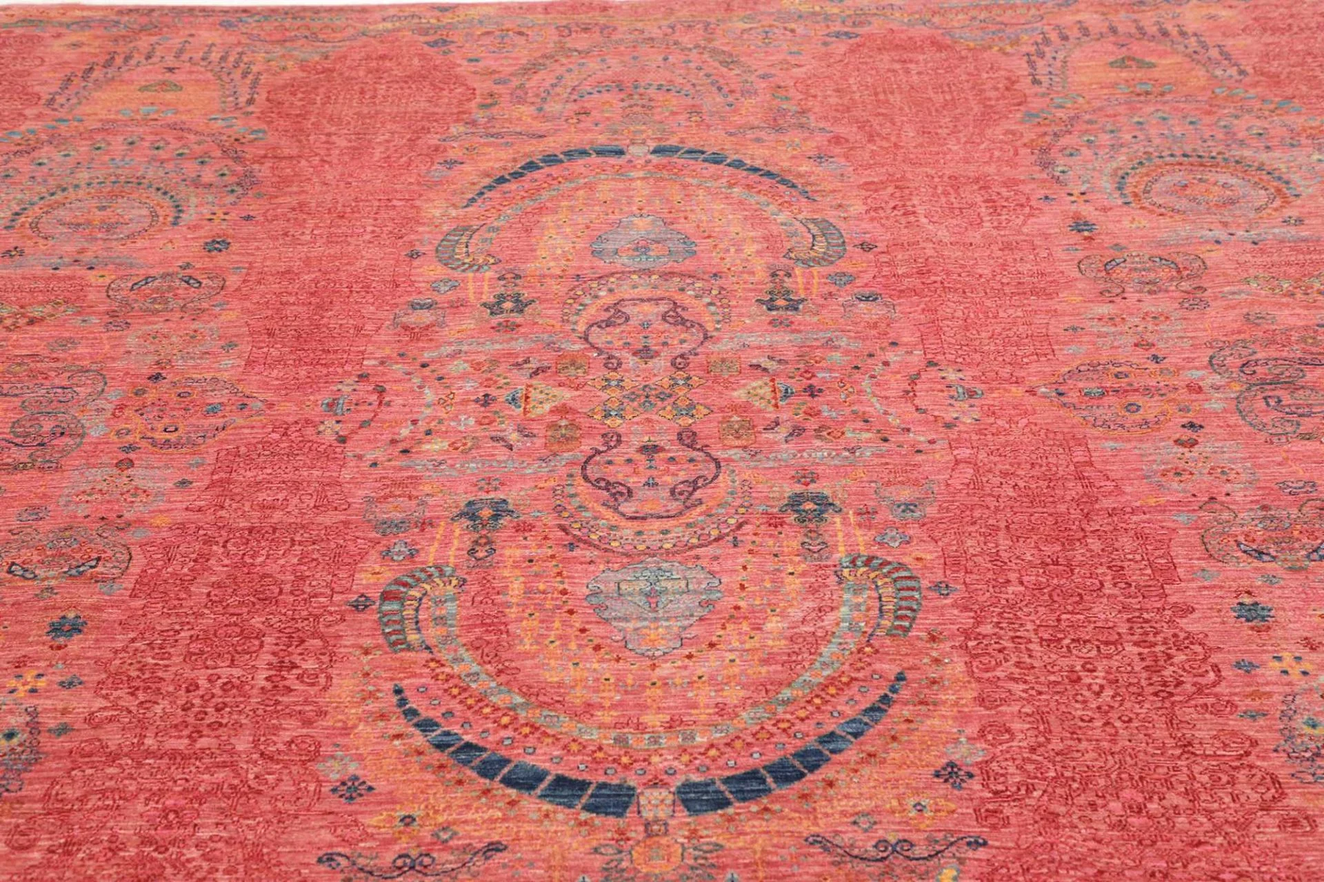 Hand-Knotted Wool Samarkand Pakistani Rug, 252 × 287 cm