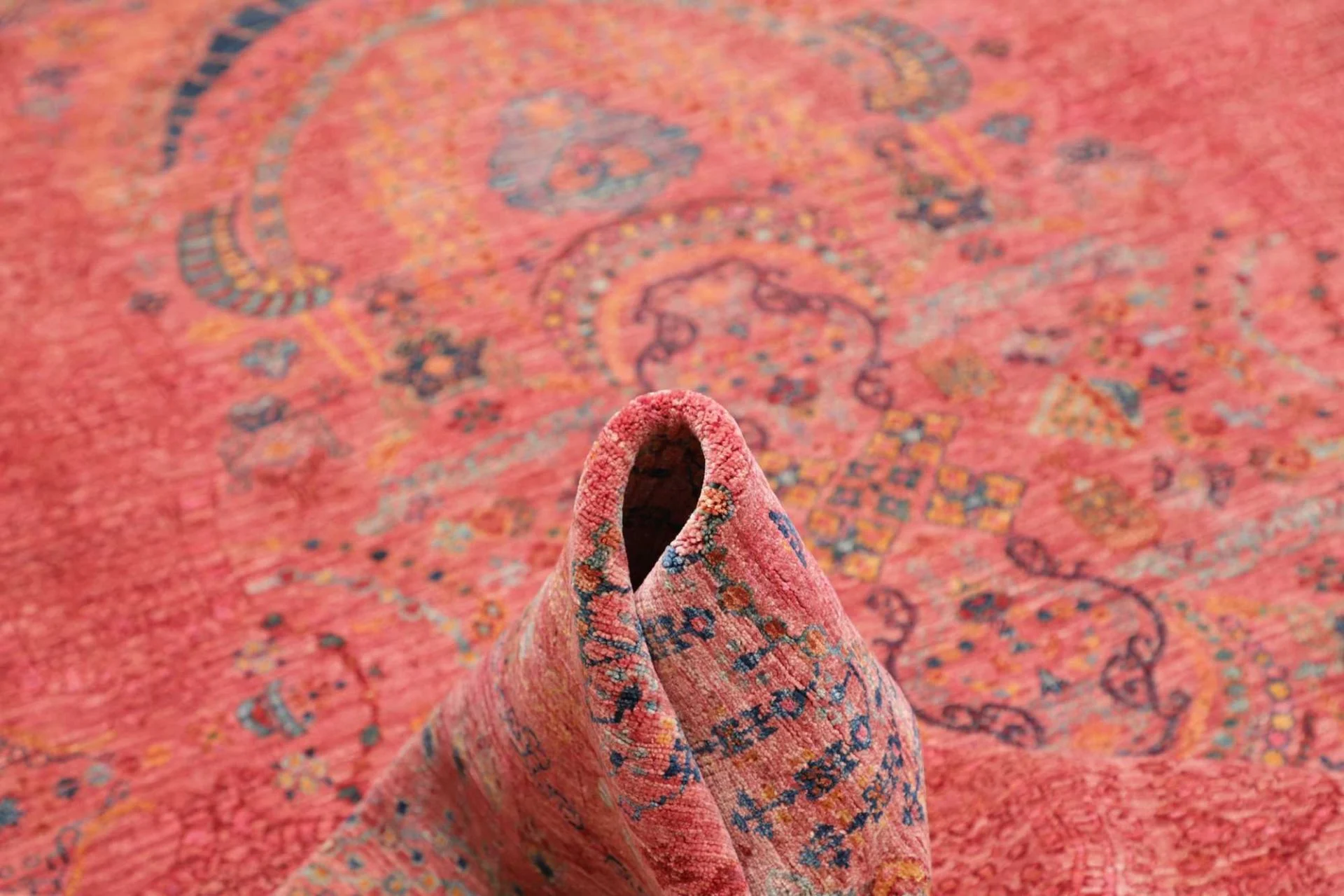 Hand-Knotted Wool Samarkand Pakistani Rug, 252 × 287 cm