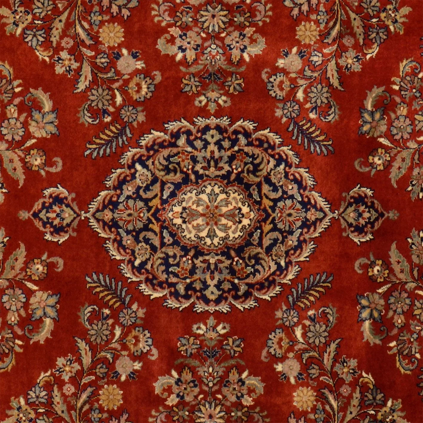 Hand-Knotted Wool Sarouk Indian Rug, 196 × 244 cm
