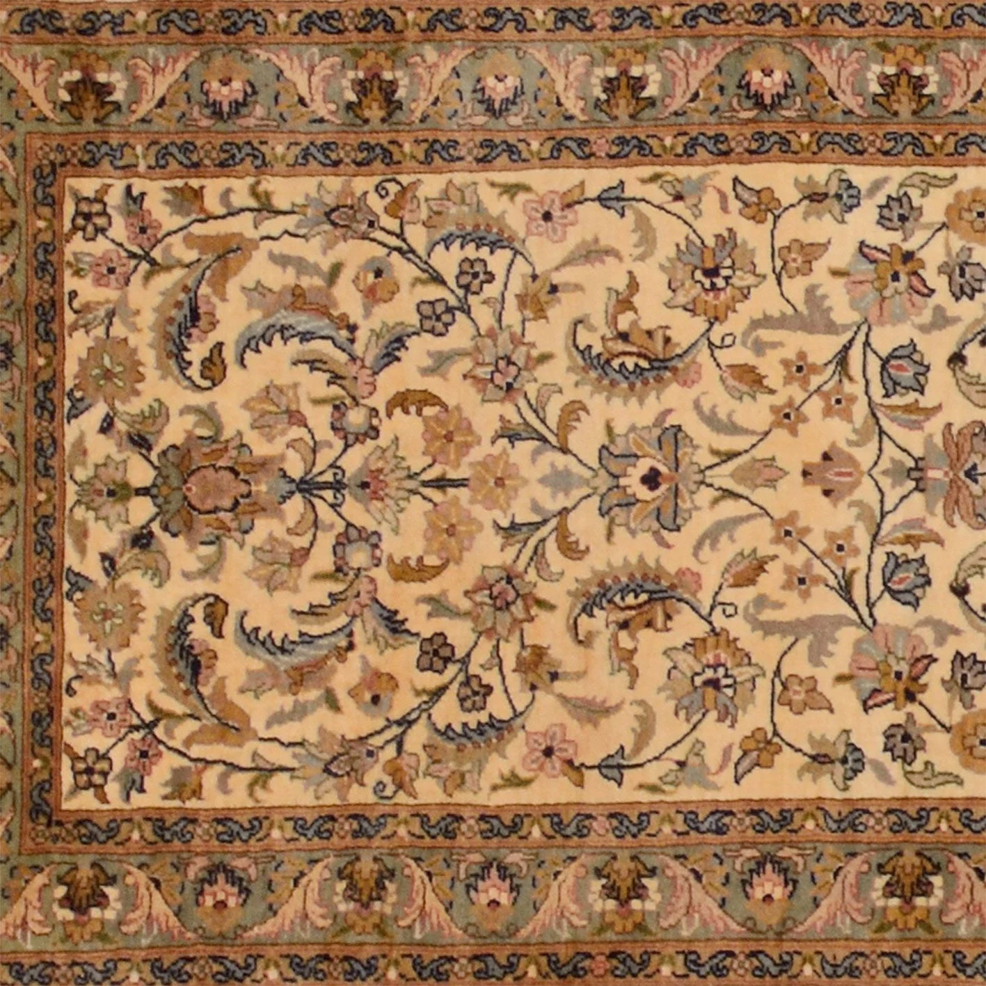 Tabriz Pakistani Rug — hand-knotted, 77 × 370 cm, Wool