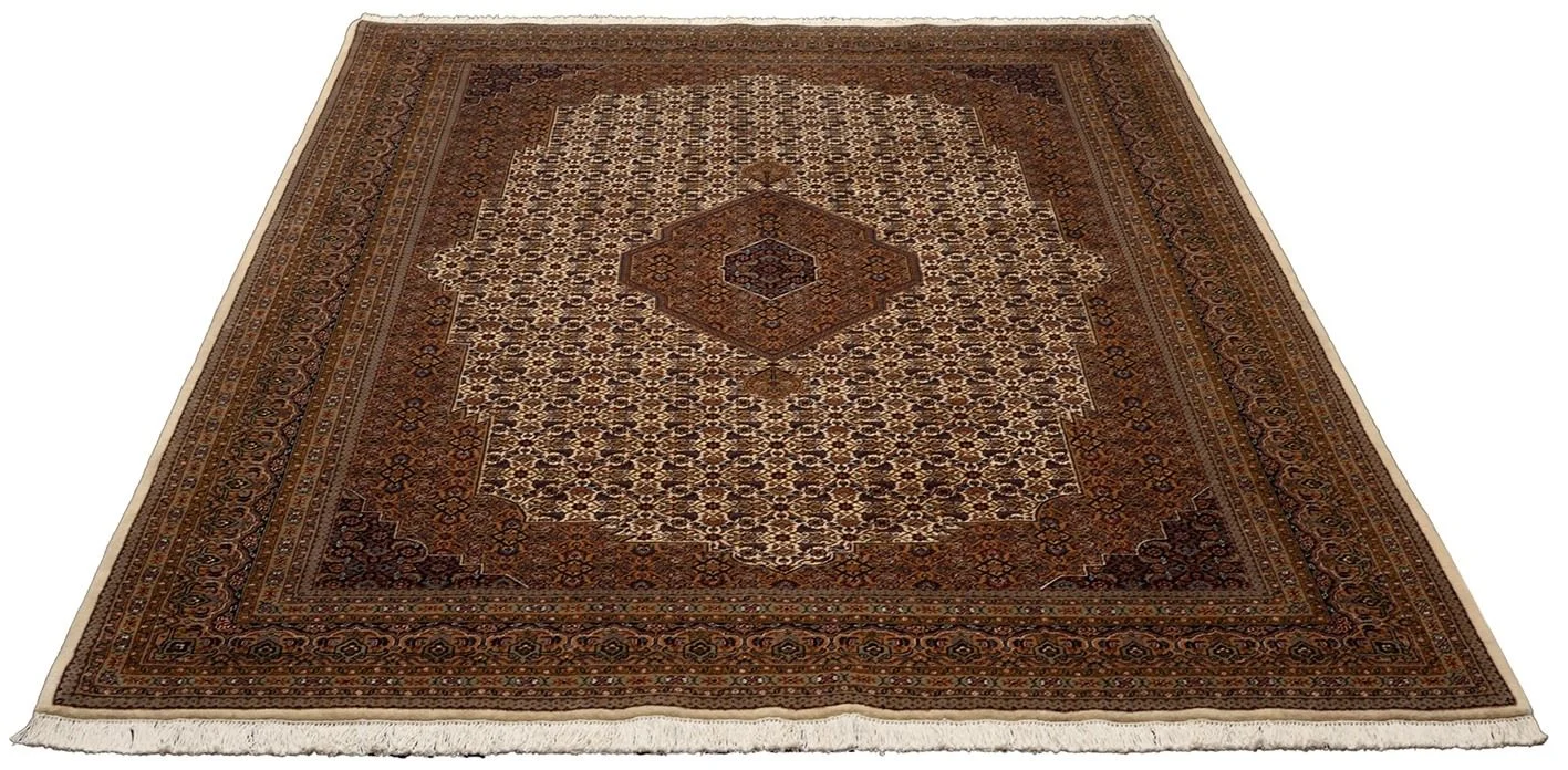 Hand-Knotted Wool Tabriz Indian Rug, 201 × 291 cm