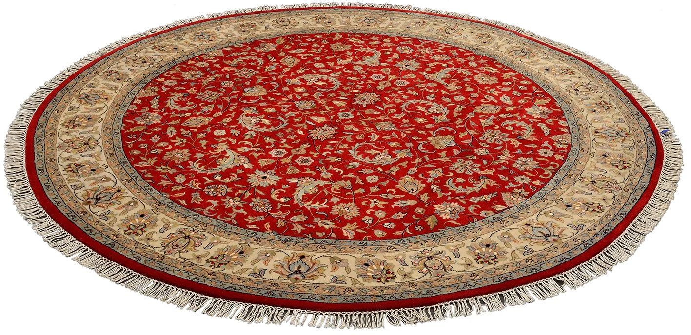 Isfahan Indian Rug — hand-knotted, 247 × 247 cm, Wool
